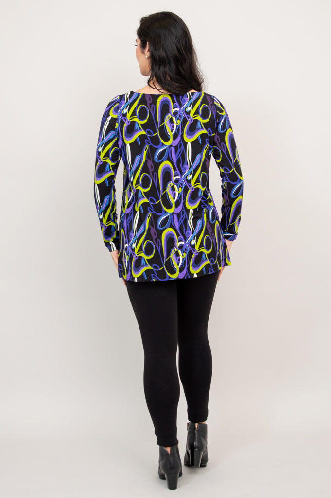 Cheerful Floral Tunic Top - Soft Bamboo Fabric - Women's Casual Blouse for Summer Outfits & Beach Vacations