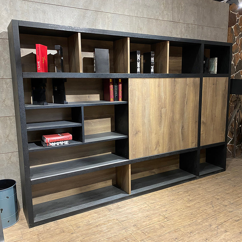 PHOENIX Display Wall Unit 3.0M - Warm Oak & Black Finish - Modern Retail Shelf for Stores & Boutiques - Perfect for Showcasing Products in Shops, Malls, and Trade Shows
