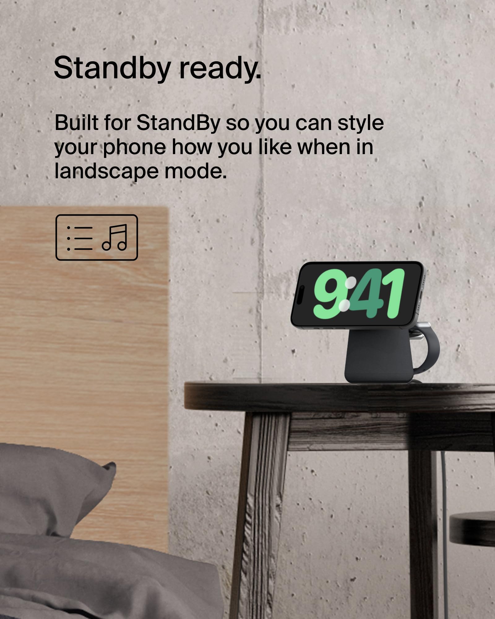 Belkin 2-in-1 MagSafe Wireless Charging Dock 15W Fast Charger for iPhone 16/15/14/13 Series & AirPods | Magsafe Compatible Devices | Includes Power Adapter (Black) - Perfect for Bedside, Office & Travel Charging