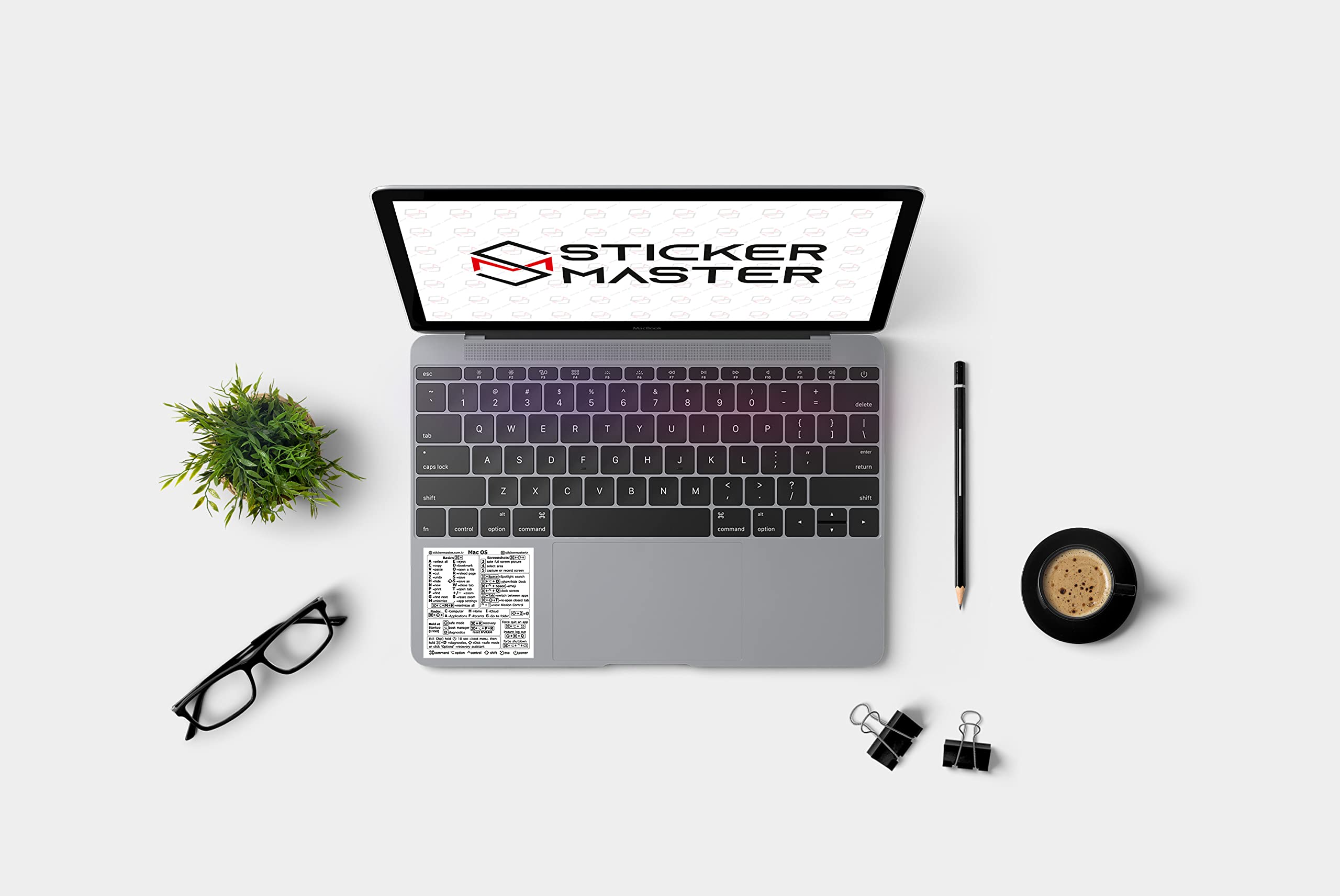 MacBook Keyboard Shortcuts Sticker - Clear Vinyl Cheat Sheet for MacBook Air/Pro 13/14/16 inch (M1 & Intel) | Temporary Adhesive Decal Accessory | Perfect for Work, Study & Coding
