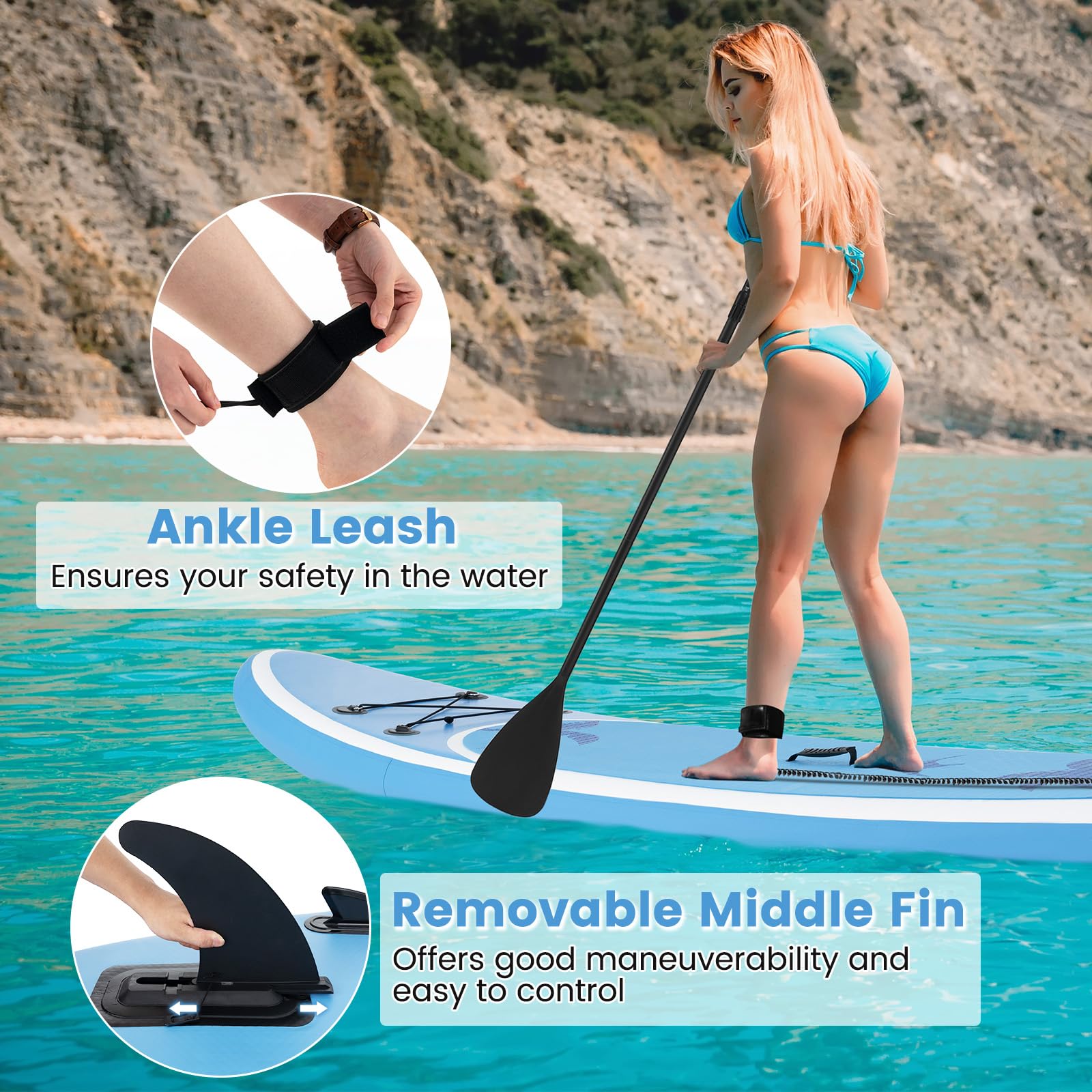 GYMAX Inflatable Stand Up Paddle Board 9.8'/10'/11' x 6