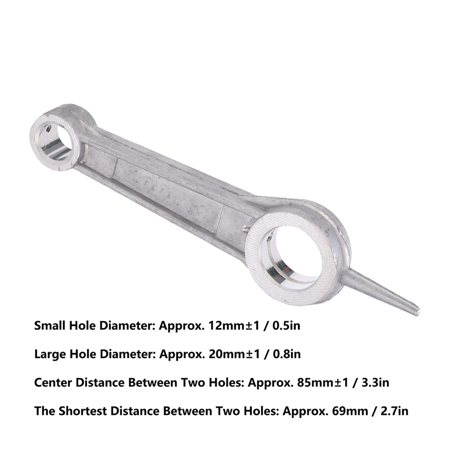 High-Quality Cast Aluminum Tapered Tip Connecting Rod 12x20x85mm - Durable Air Compressor Replacement Part for Industrial & DIY Repair Projects | Perfect for HVAC Systems, Automotive Workshops & Home Maintenance