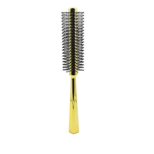 AB Beauty House Round Hair Brush - Professional Golden Hair Styling Brush for Volume & Smoothing, Perfect for Blowouts, Curling & Styling at Home or Salon - Ideal for Daily Hair Care, Salon Styling & DIY Hairstyles
