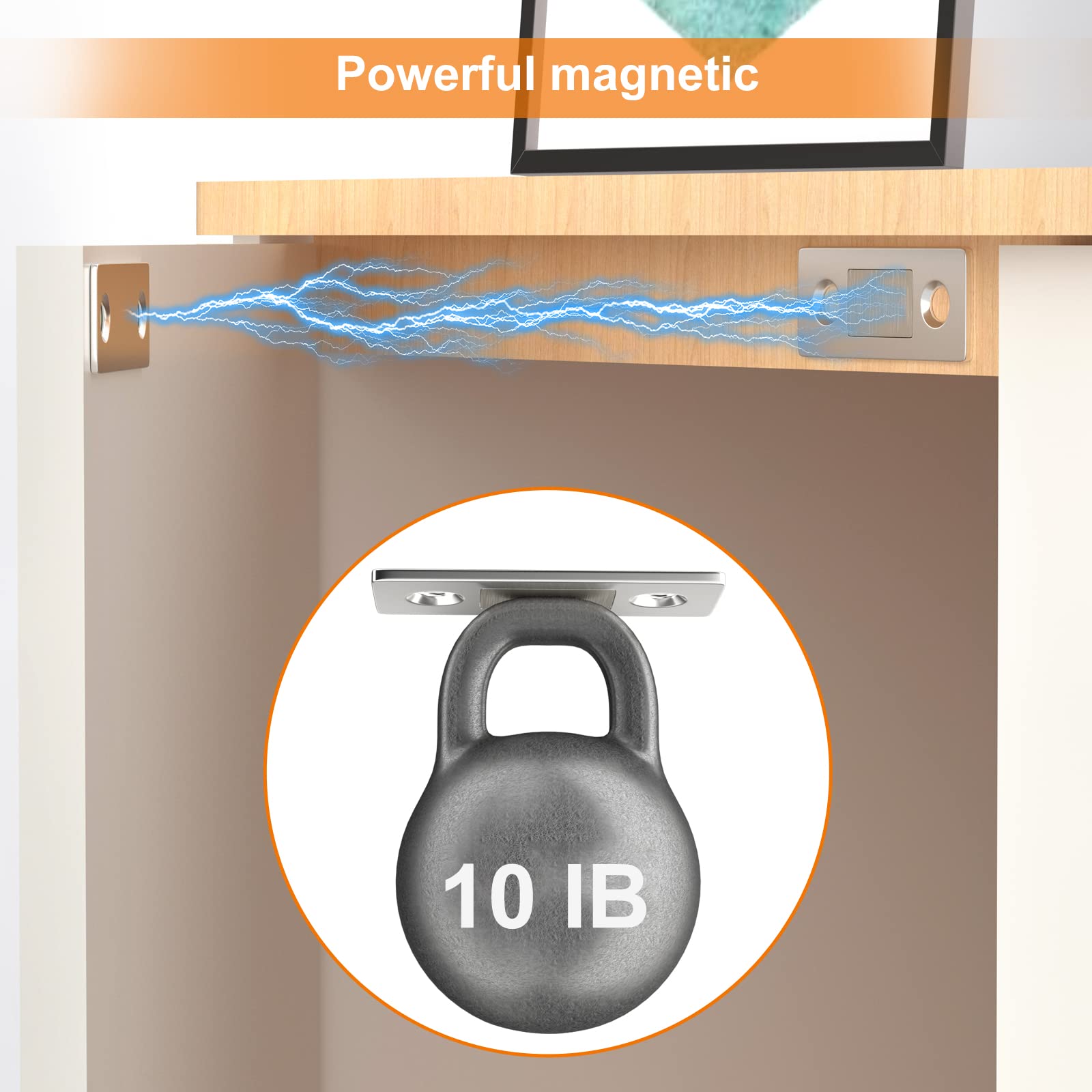 8 Pack Stainless Steel Ultra Thin Magnetic Cabinet Catch - Drawer & Closet Door Latch for Kitchen, Sliding Doors - Strong Magnetic Closure for Secure & Quiet Closing (Ideal for Cabinets, Wardrobes, Furniture)
