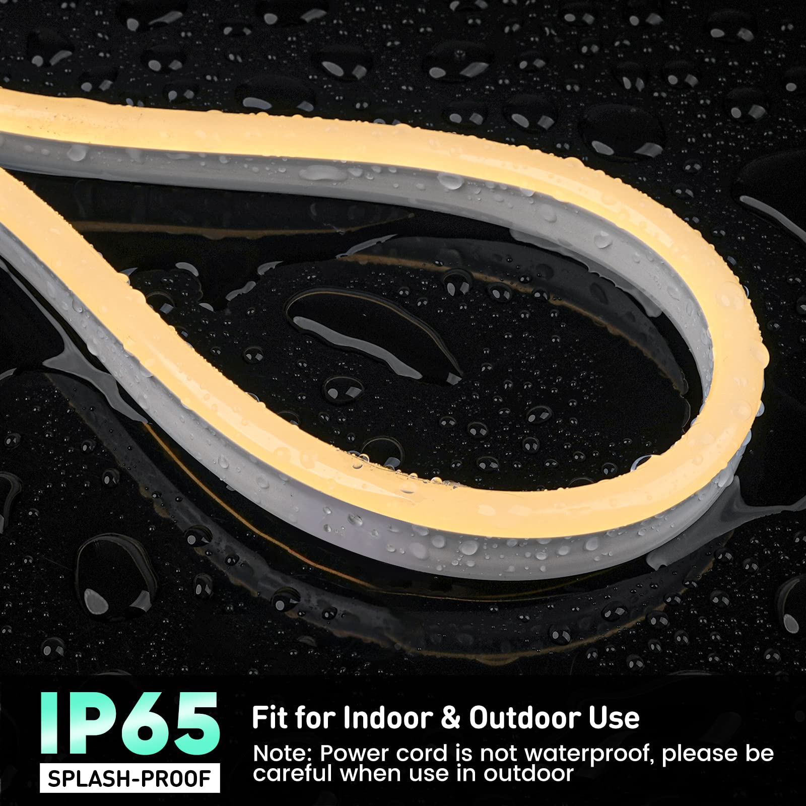 GZBtech 50FT Flexible LED Neon Rope Lights - Waterproof 120V Neon Strip Lighting with 120 LEDs/M (Cuttable & Connectable) - Warm White Indoor/Outdoor Decor for Homes, Bars, Weddings & Commercial Buildings
