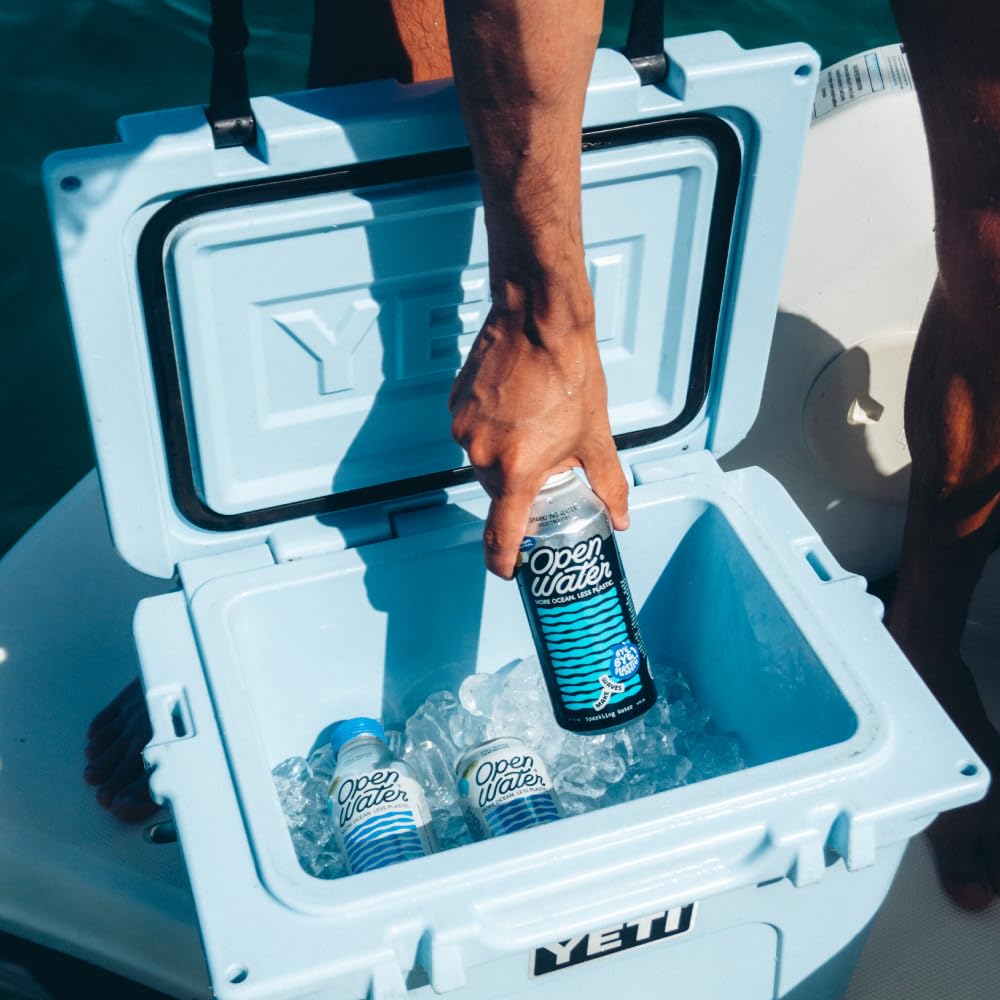Open Water Sparkling Bottled Water with Electrolytes - 16oz Aluminum Bottles (Pack of 12) | BPA-Free, Eco-Friendly | Perfect for Hydration On-The-Go, Gym, Hiking & Outdoor Adventures