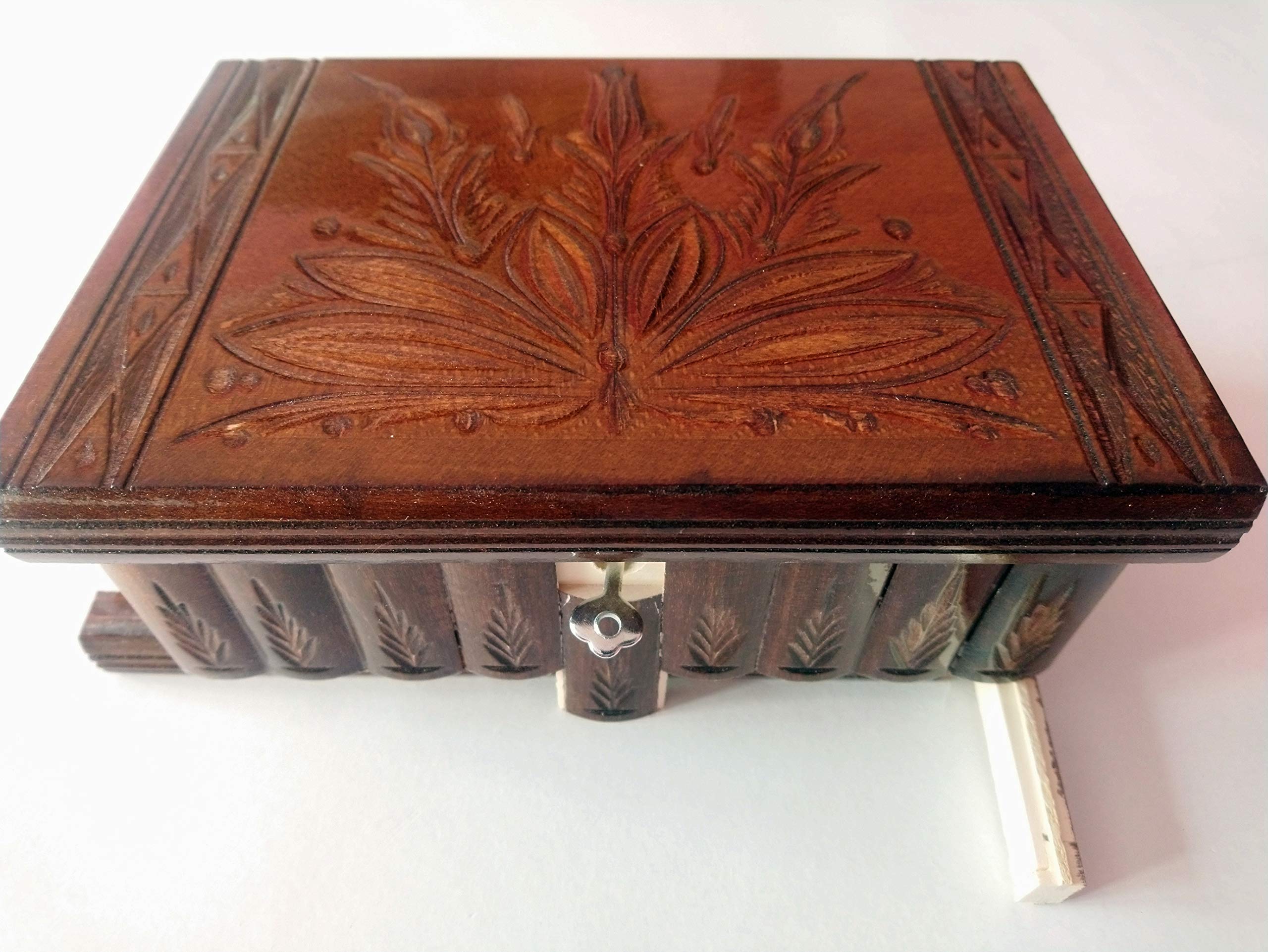 AZi Large Handcarved Wooden Puzzle Box - Secret Wizard Treasure Chest & Magic Jewelry Storage Case - Intricate Carved Wooden Toy for Kids & Adults (Chocolate Brown) - Perfect for Fantasy Games, Jewelry Organization, and Collectible Display