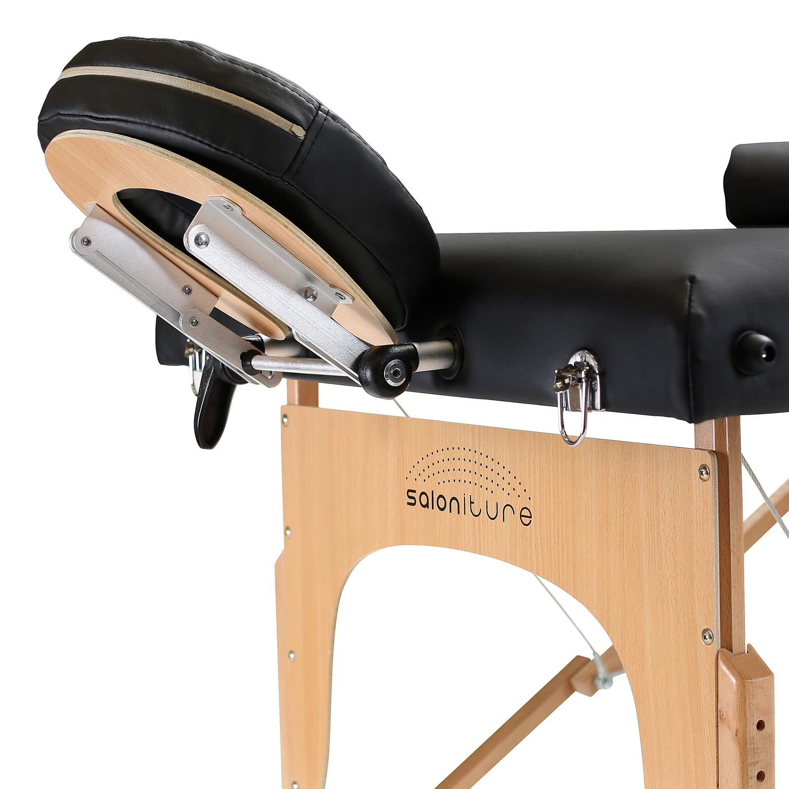 Saloniture Professional Portable Massage Table with Adjustable Backrest - Foldable Spa Table for Home & Clinic Use - Perfect for Massage Therapists, Chiropractors & Home Relaxation (Black)