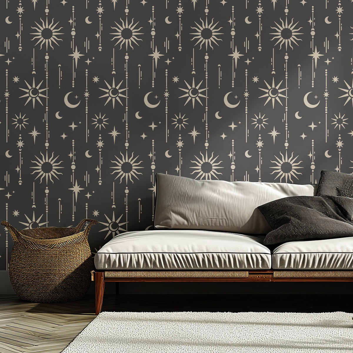 Celestial Moon and Stars Stencil for DIY Crafts, Wall Art, and Home Decor - Perfect for Painting, Scrapbooking, and Custom Designs