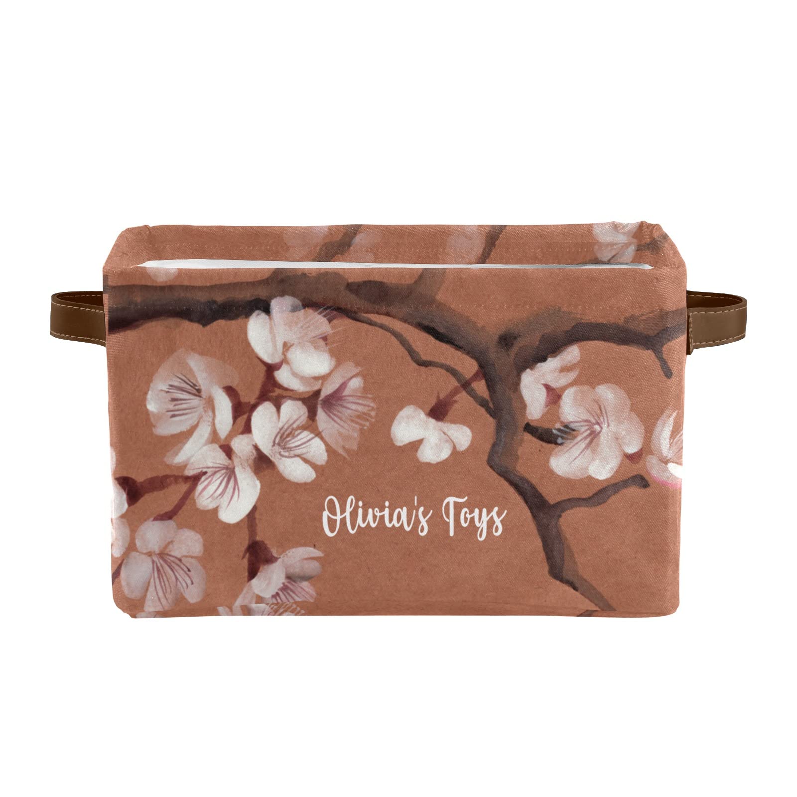 Joyestore Cherry Blossom Floral Storage Bins with Handles - 1 Pack Foldable Fabric Baskets for Closet, Nursery, Toy Organization | Perfect for Home Decor, Shelving & Bedroom Storage Solutions