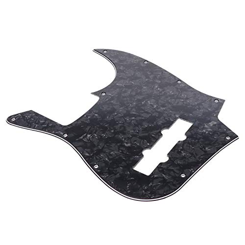 Black Pearl Guitar Pickguard - 3-Ply Scratch Plate for Jazz Bass | Premium Replacement Part for Enhanced Tone & Protection | Perfect for DIY Guitar Upgrades & Repairs