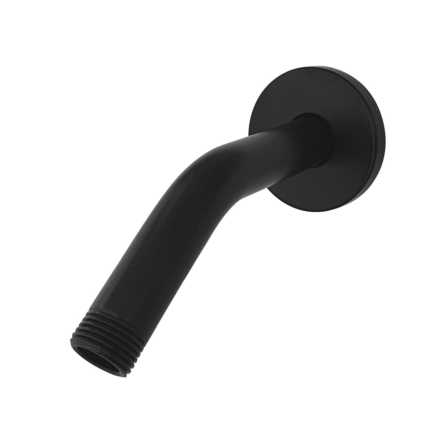 AquaElements K151K0 6 Inch Adjustable Shower Arm with Round Flange - Matte Black Finish for Bathroom & Shower Installation