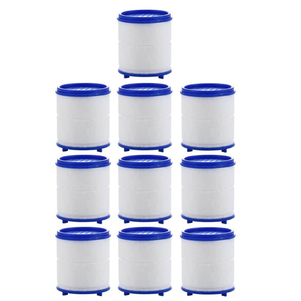 Angoily 10-Pack Universal PP Cotton Shower Filter Replacement Cartridges - High Efficiency Water Softener for Hard Water, Chlorine Removal - Perfect for Bathroom, Spa & RV Shower Heads