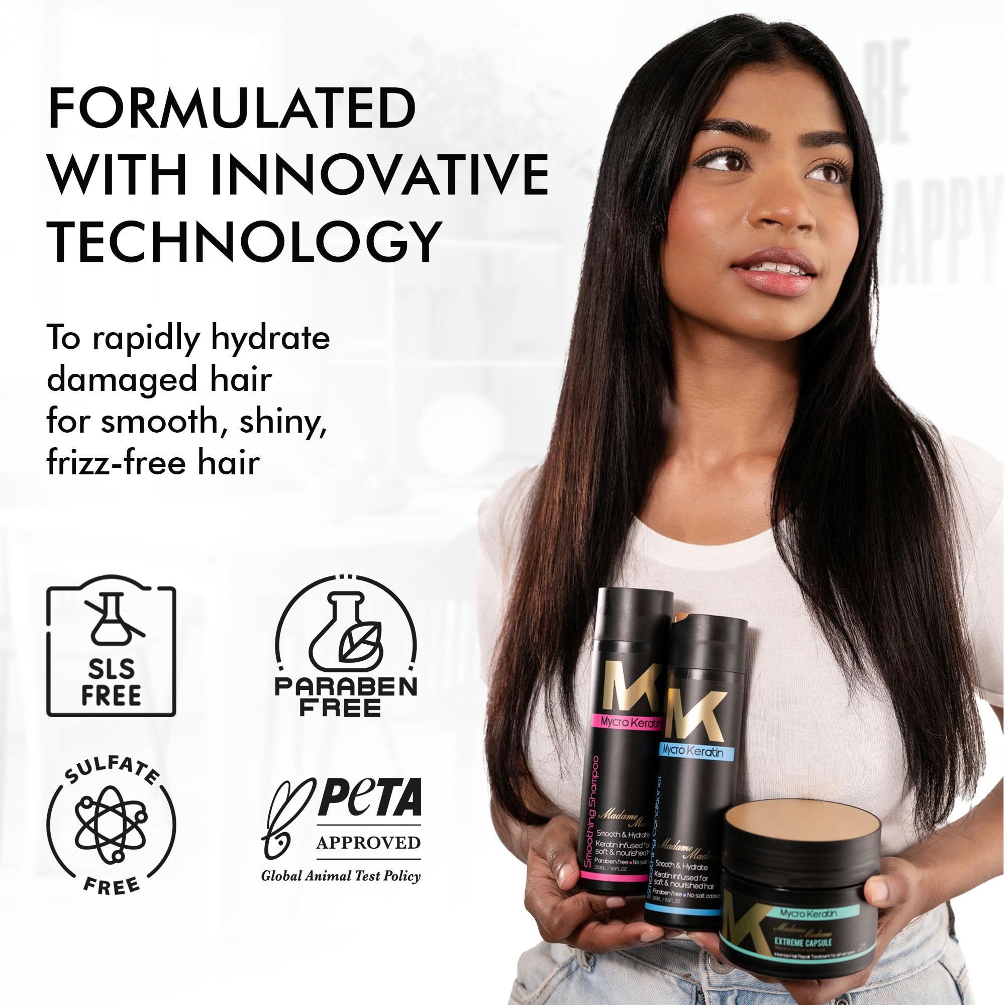Mycro Keratin Deep Moisturizing Conditioner for Thick Hair - Frizz Control & Hair Loss Prevention with Argan Oil & Vitamins (33.8 Fl Oz) - Salon Quality Treatment for Dry, Damaged & Curly Hair