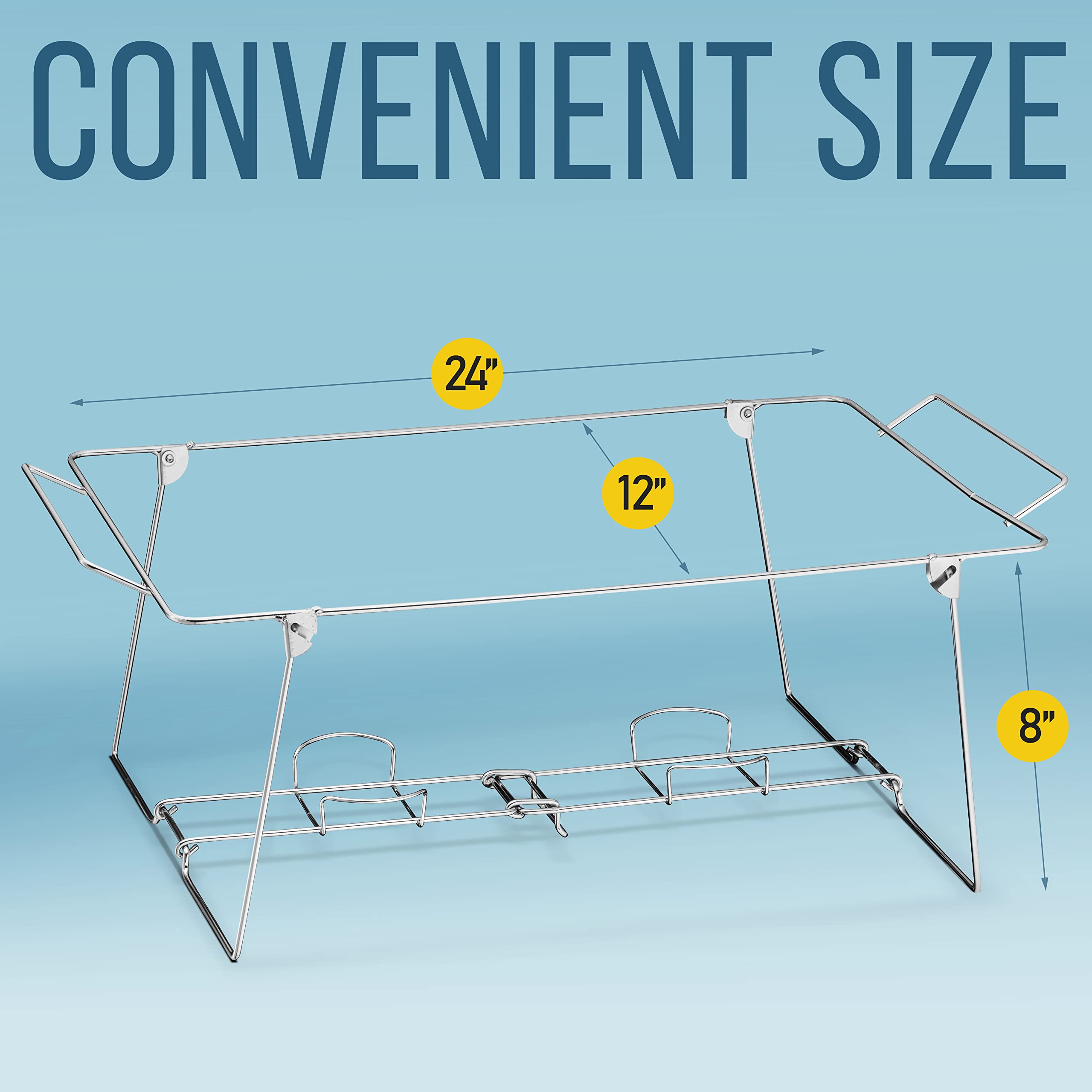 Foldable Chafing Wire Rack Buffet Stand - 6 Pack Full Size Stainless Steel Food Serving Racks for Catering, Buffet & Party Events | Perfect for Banquets, Weddings, and Holiday Gatherings
