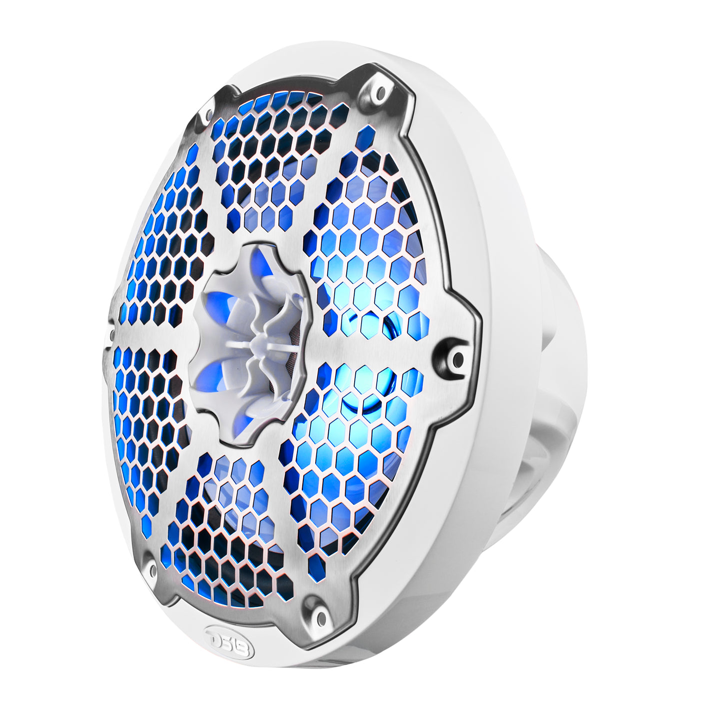 NXL 8 Inch 2-Way Coaxial Marine Speaker with RGB LED Lights - 125 Watts RMS, 4 Ohm, White - Perfect for Boats, Yachts & Outdoor Waterproof Audio Systems