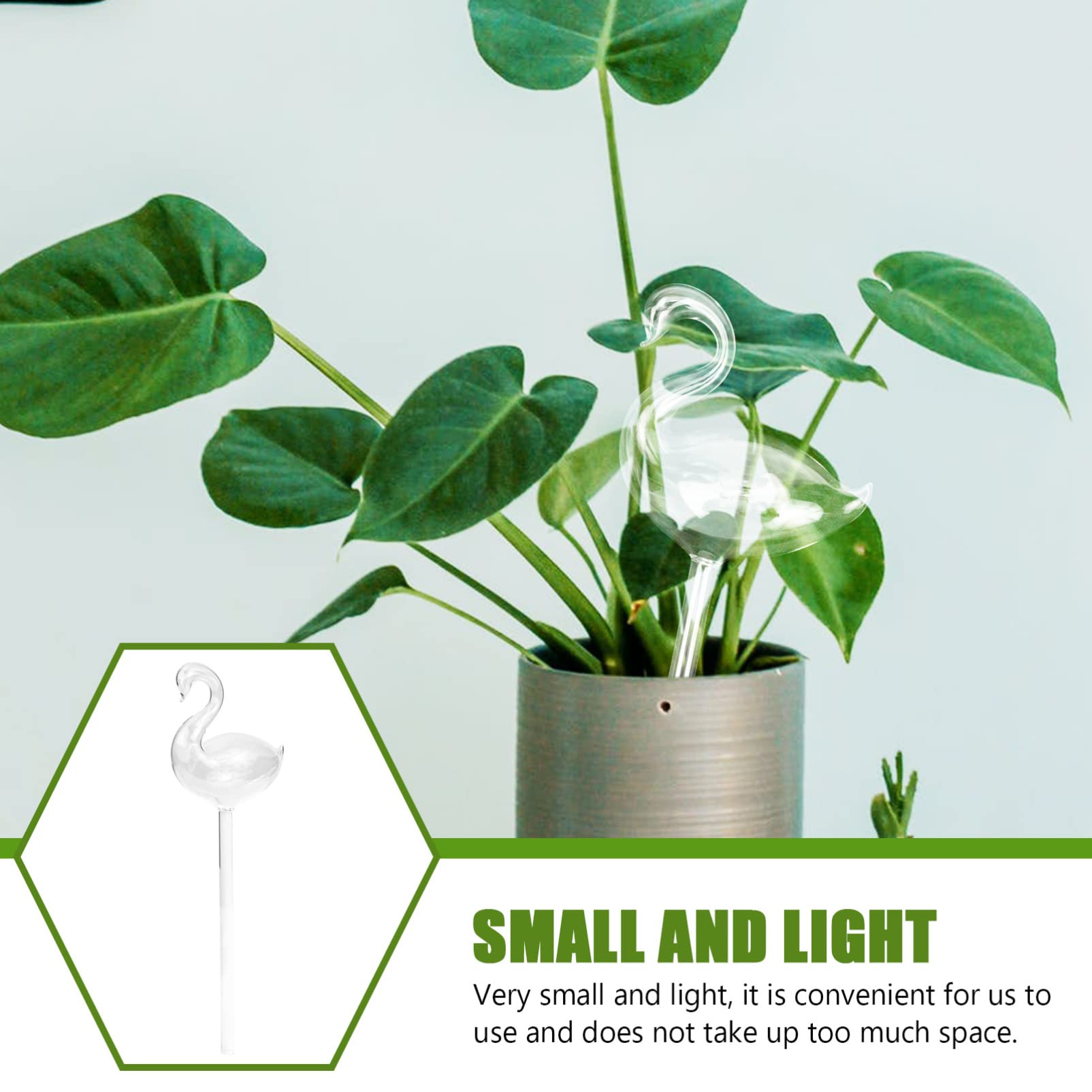 Yardwe Swan Glass Watering Bottle for Indoor Plants - Self Watering Spikes, Bulbs, and Drip Irrigation System - Perfect for Houseplants, Succulents, and Herb Gardens While on Vacation