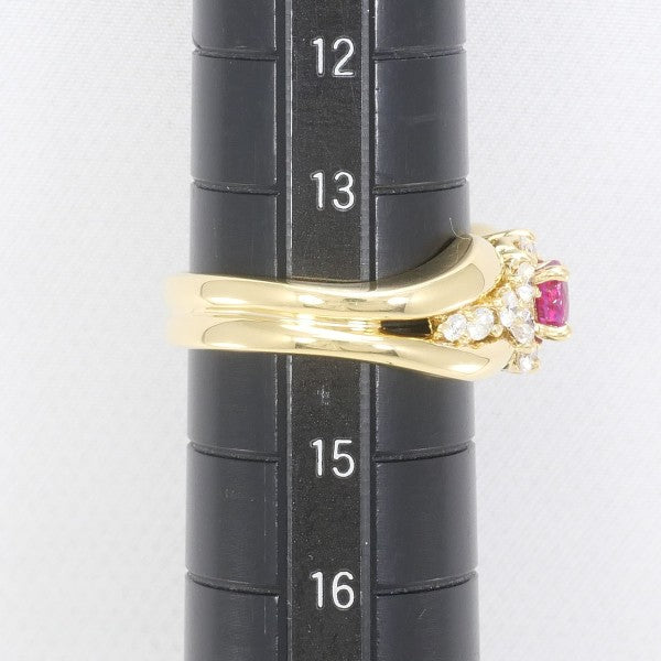 18K Yellow Gold Ruby and Diamond Ring for Women - Elegant Vintage Style Jewelry for Engagement, Wedding, Anniversary Gifts