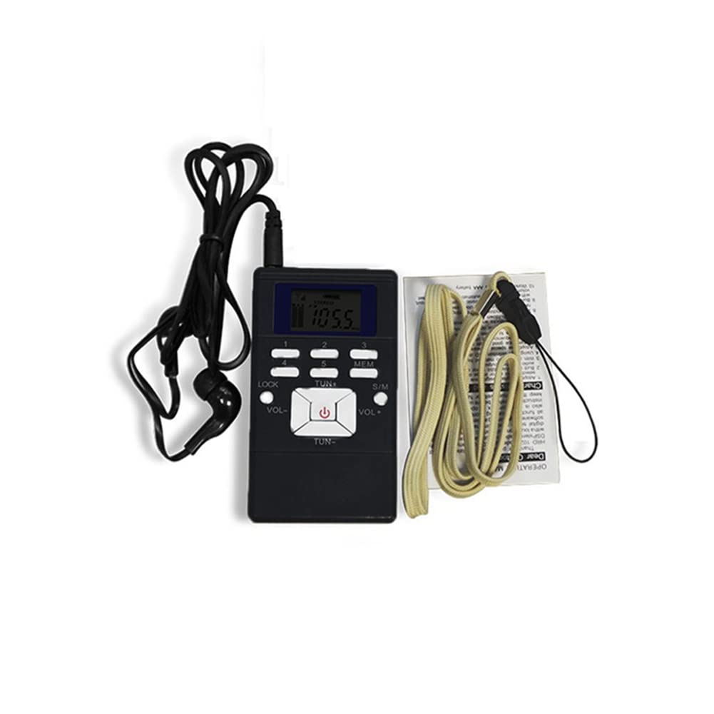 Sefdrert -102 Digital FM Stereo Portable Radio with LCD Display & Earphones - Compact, Multifunctional Receiver for Home, Office, Travel, and Emergency Use
