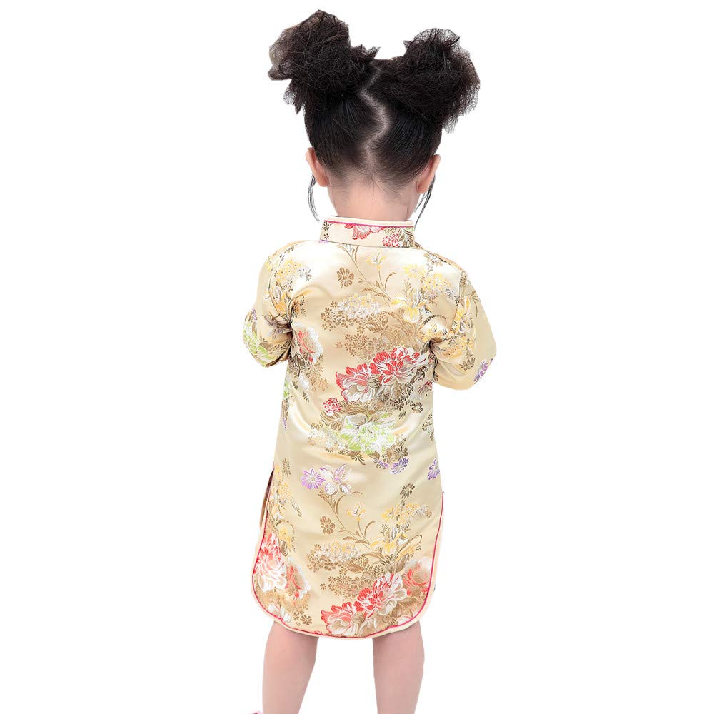 Elegant Chinese Qipao Dress with Peony Rose Print - Half Sleeve Cheongsam for Women | Perfect for Weddings, Birthday Parties, and Cultural Celebrations | Vintage Princess Costume & Asian-Themed Events