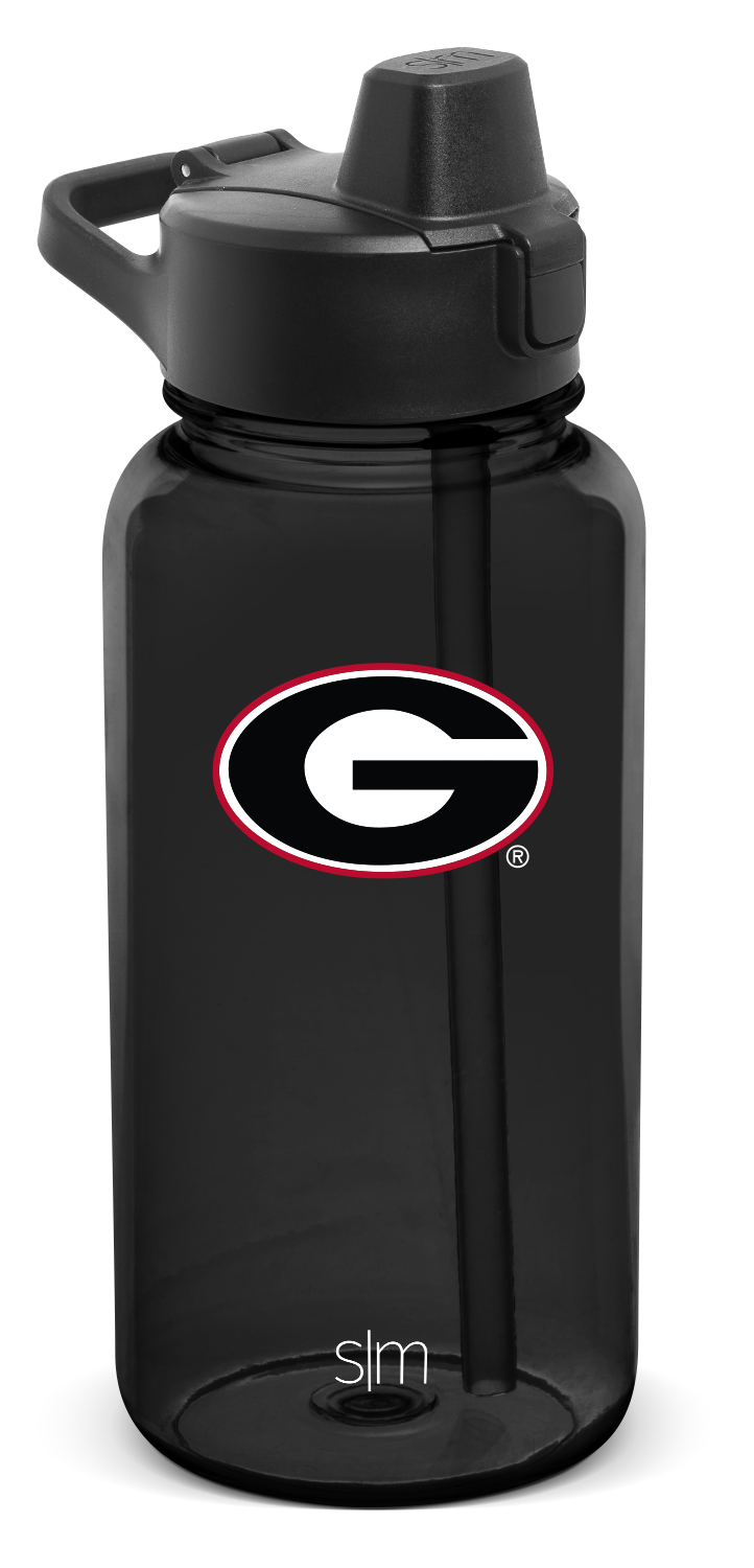 Collegiate Plastic Summit Water Bottle with Flip Straw Lid - Leak Proof, BPA Free, 24oz - Perfect for School, Gym, Hiking & Outdoor Activities