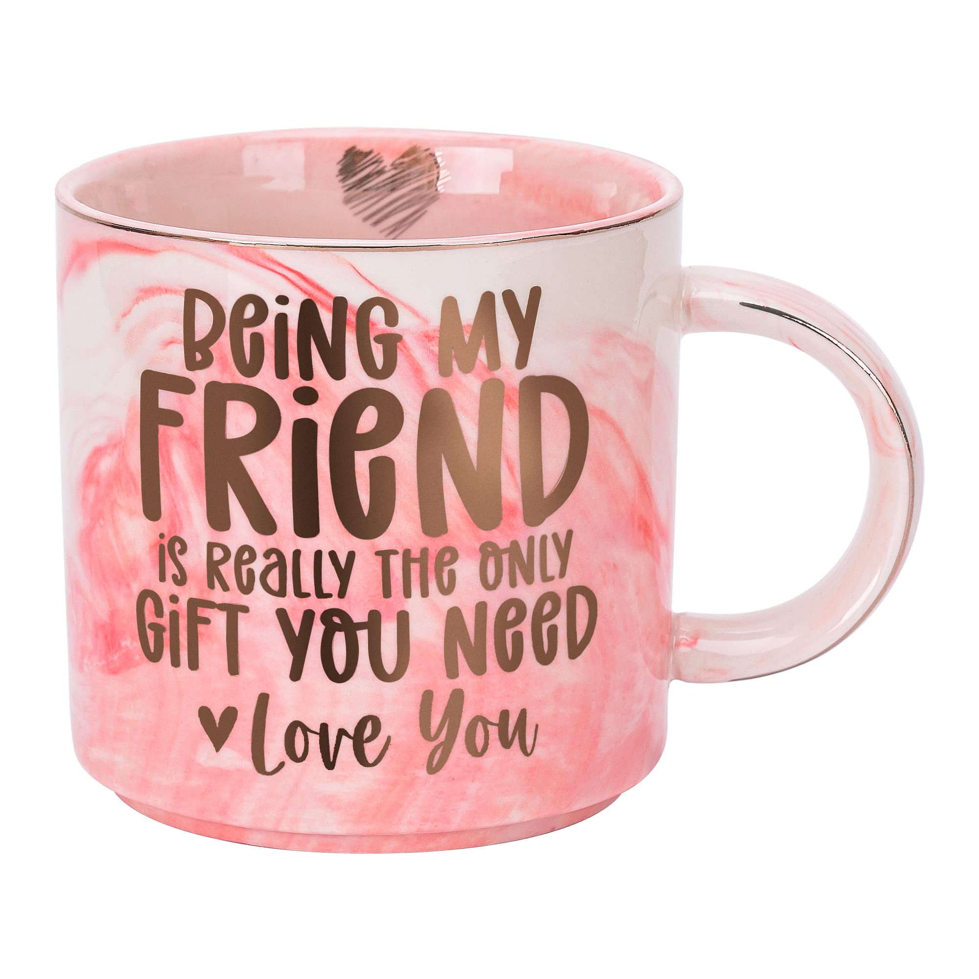 Funny Best Friend Gifts for Women - 11.5oz Pink Ceramic Friendship Mug - Unique BFF Birthday & Christmas Gifts for Her - Perfect for Coffee, Tea & Office Use