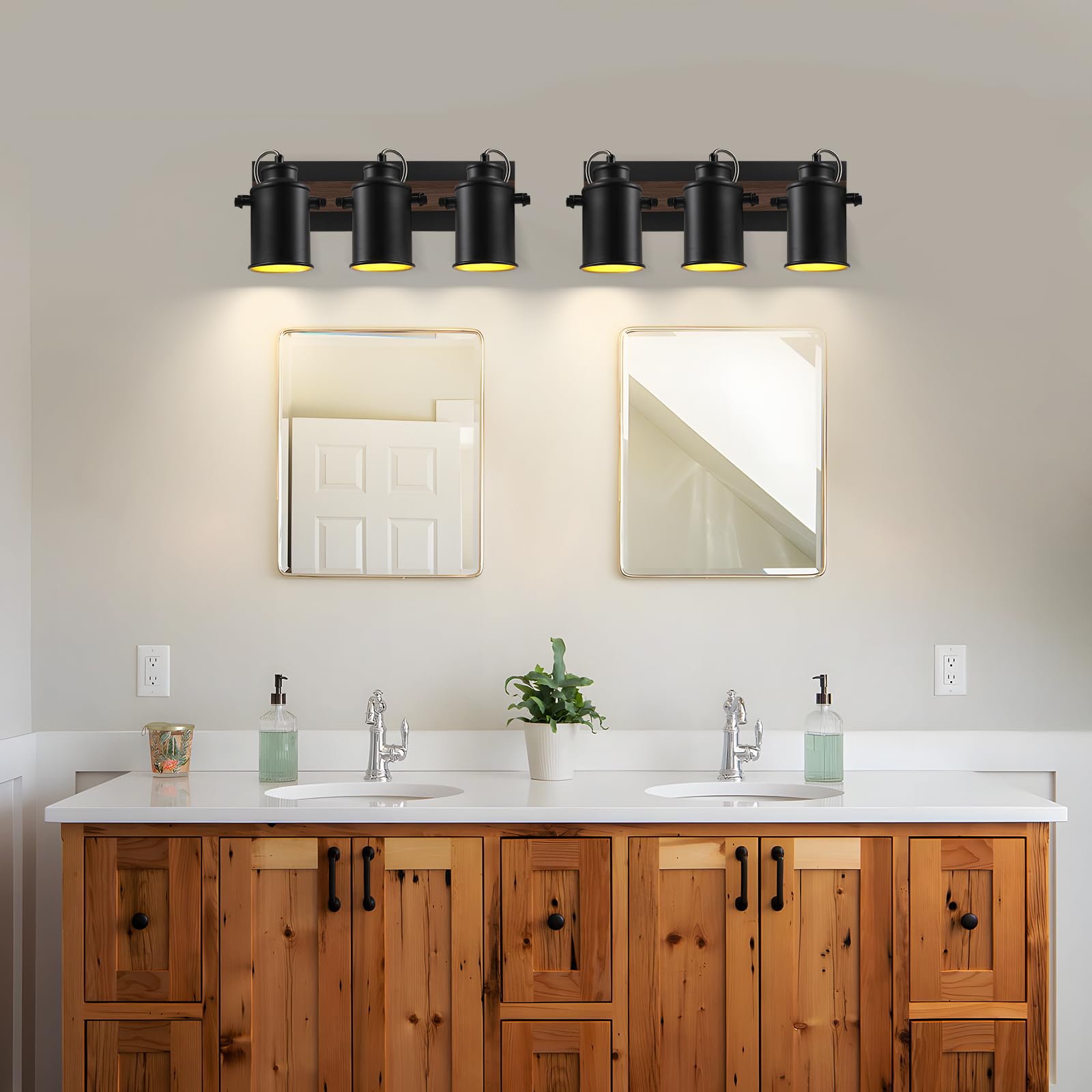 SEEBLEN Farmhouse 3-Light Adjustable Track Lighting for Kitchen, Dining Room, Living Room | Wall/Ceiling Mounted with Swivel Heads | Perfect for Kitchen Islands, Closets, and Sink Areas | Rustic Industrial Home Decor Lighting
