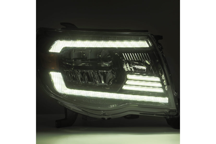 2005-2011 Toyota Tacoma AlphaRex LUXX Series LED Crystal Headlights - Alpha Black | High-Performance Lighting for Off-Road & Night Driving