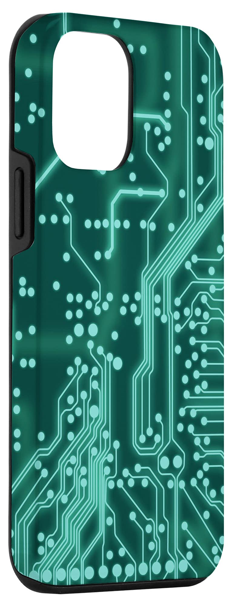 iPhone 12 Mini Case - Green Computer Motherboard Circuit Design | Durable Protective Cover for Work, Gaming & Tech Enthusiasts