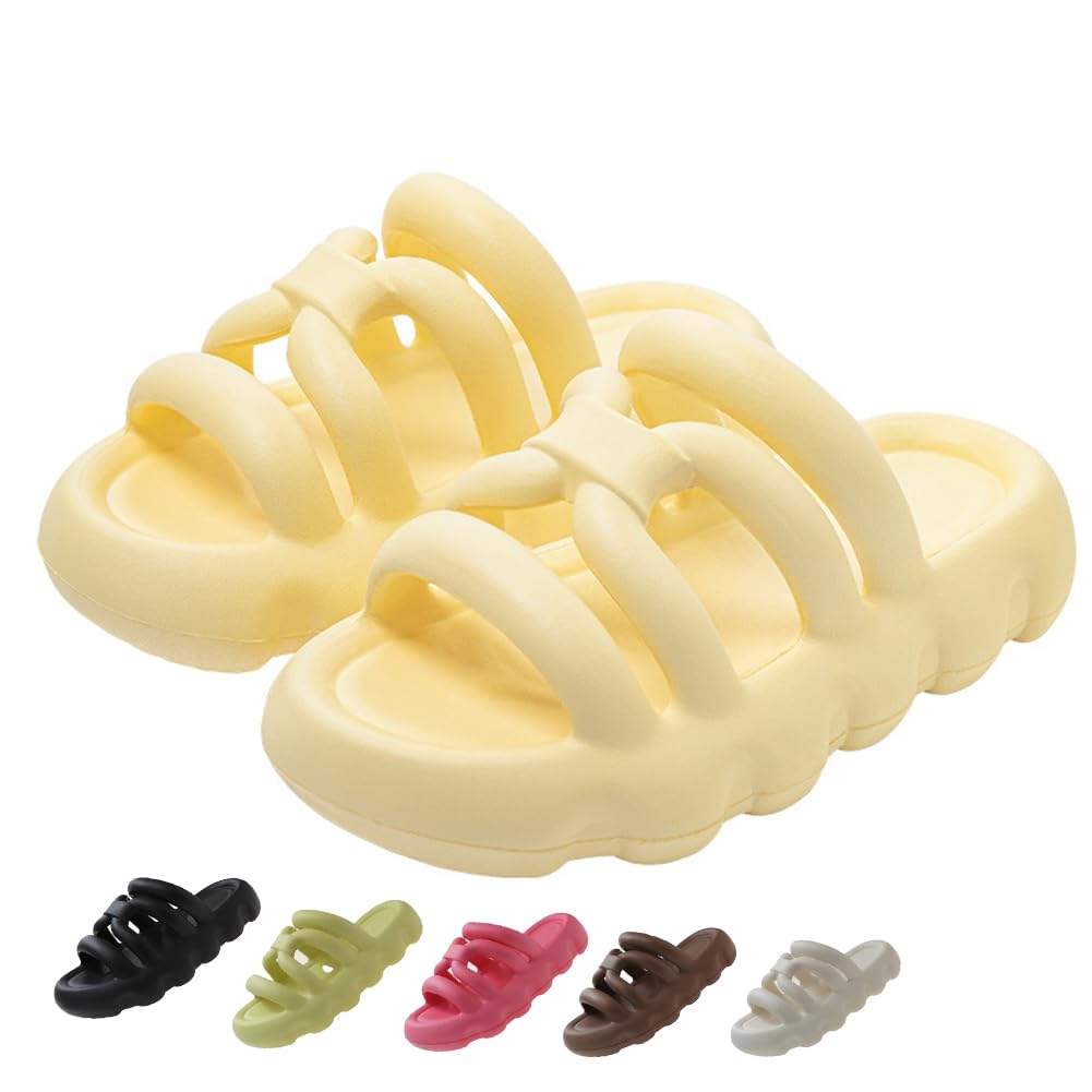 Cloud Slippers for Women & Men - Non-Slip Quick-Drying Shower Sandals with Thick Sole | Indoor/Outdoor Pillow House Slippers | Perfect for Bathroom, Spa, Poolside & Home Relaxation