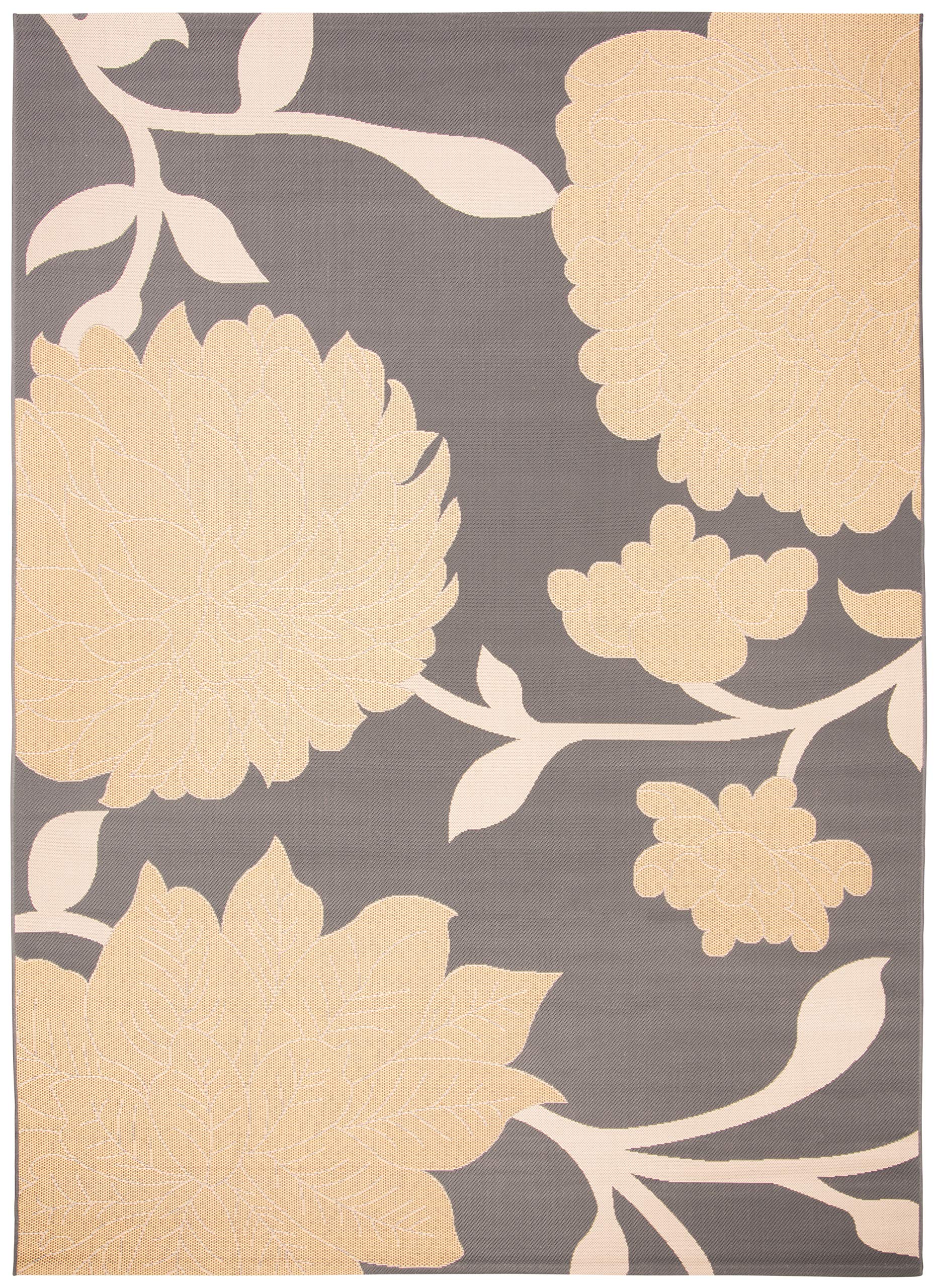 SAFAVIEH Courtyard Collection 8' x 10' Anthracite/Beige Indoor Outdoor Rug - Waterproof, Easy Clean, Non-Slip - Perfect for Patio, Backyard, Mudroom, Deck & Poolside Areas