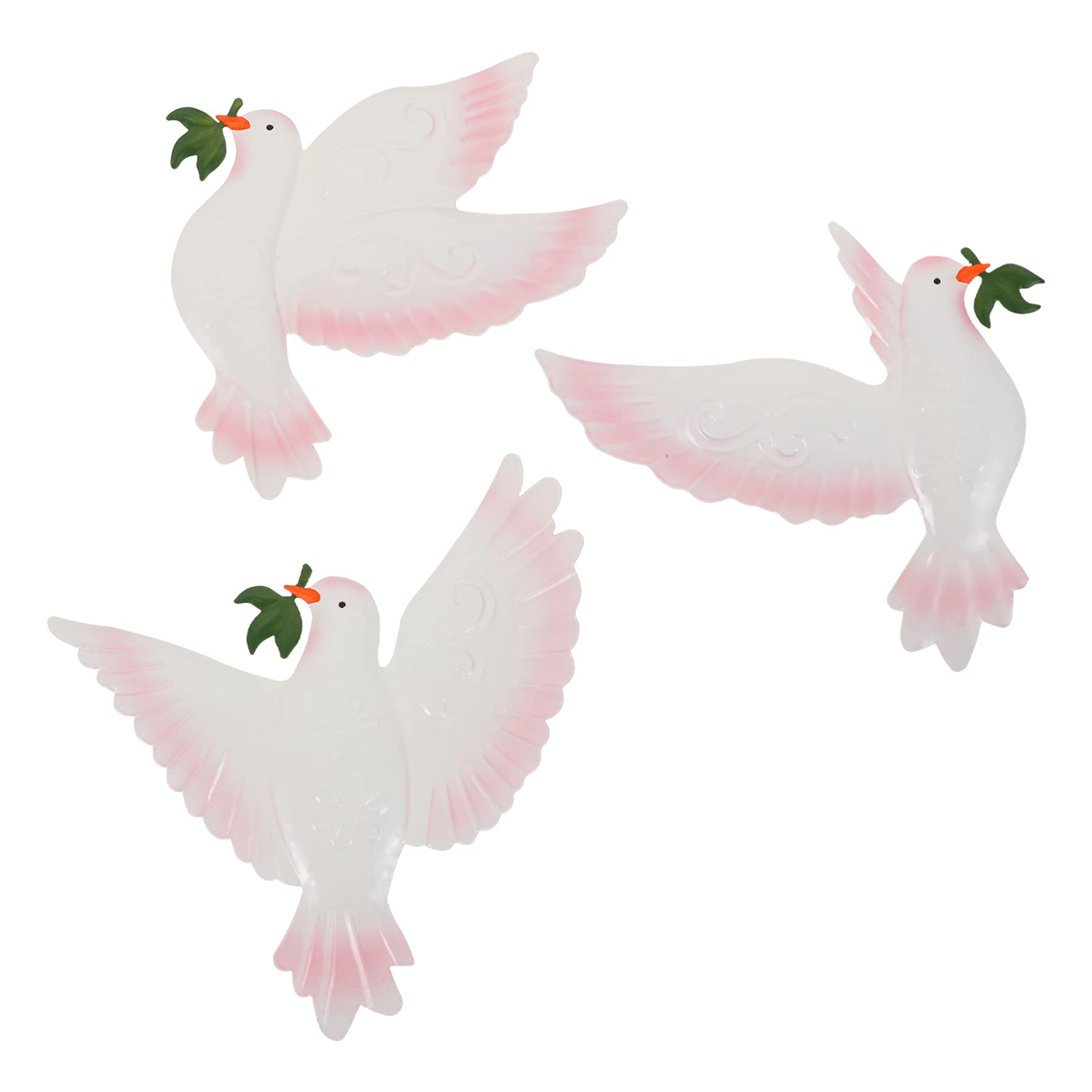 3Pcs Metal Flying Dove Wall Decor - Handcrafted Peace Bird Sculptures for Living Room, Garden & Spiritual Spaces - 3D Wall Art Hanging Decorations for Home & Outdoor