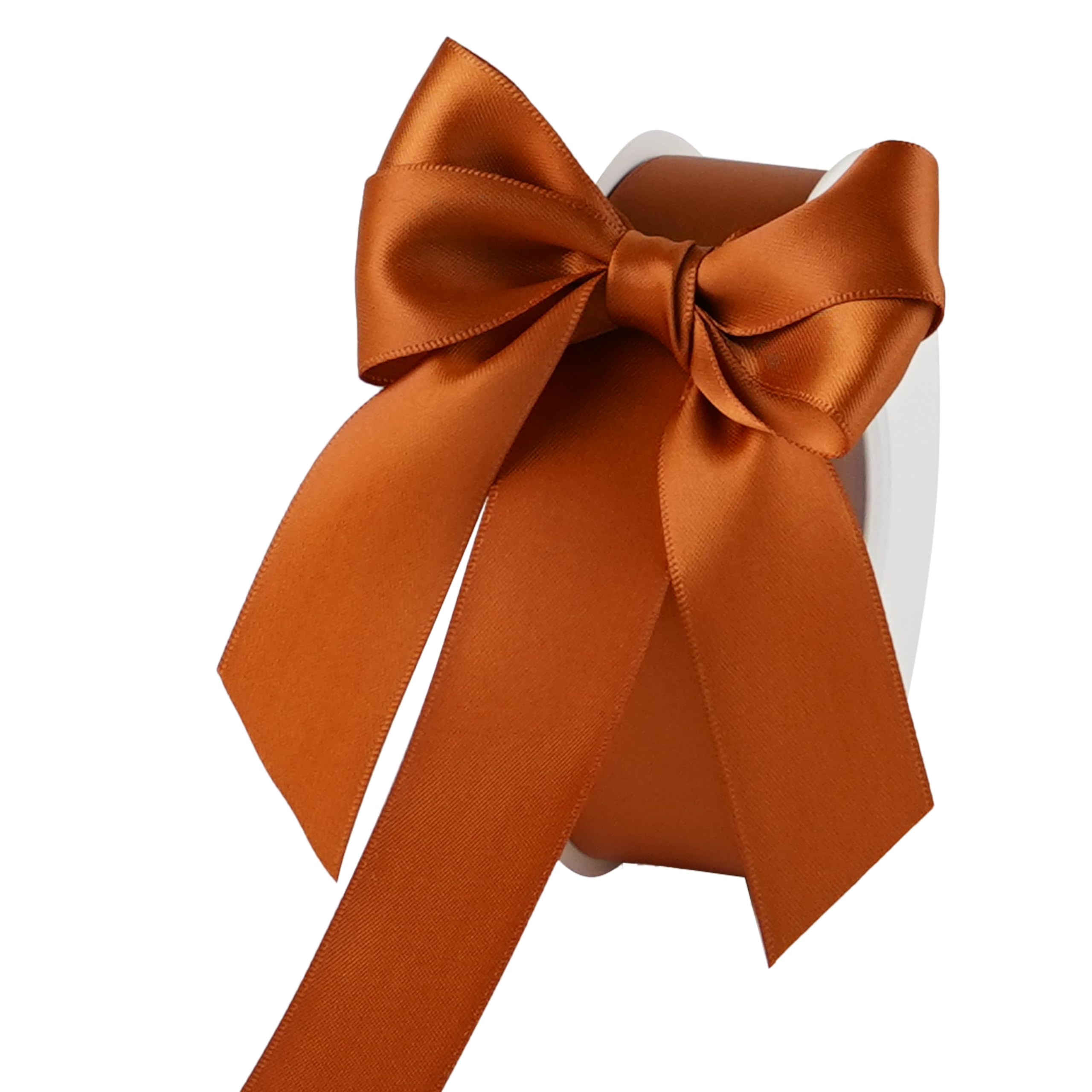 1 Inch Copper Satin Ribbon - 25 Yards Bulk Roll for Christmas Tree Decorations, Gift Wrapping, Crafts & Holiday DIY Projects - Elegant Metallic Finish for Party, Wedding & Home Decor