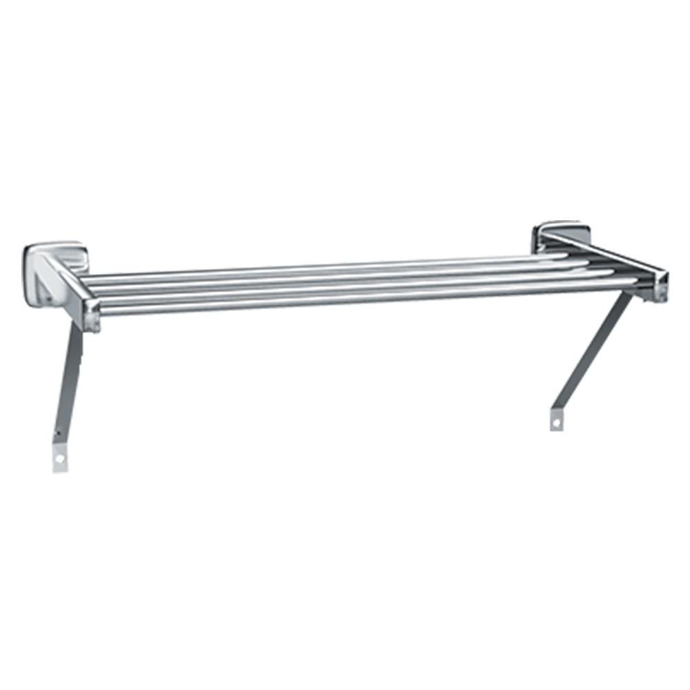 ASI 7309 24 Towel Shelf & Support Bracket - Surface Mounted Bathroom Organizer for Towels, Robes & Accessories - Perfect for Spa, Hotel & Home Bathroom Storage