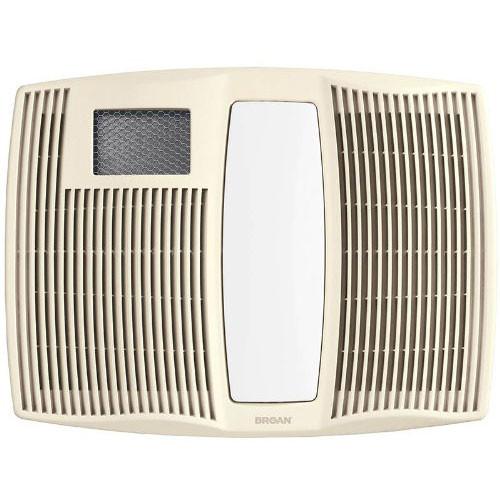 Broan QTX110HFLT Ultra Quiet Bathroom Exhaust Fan with LED Light and Heater - Perfect for Home Bathroom Ventilation, Moisture Control and Heating