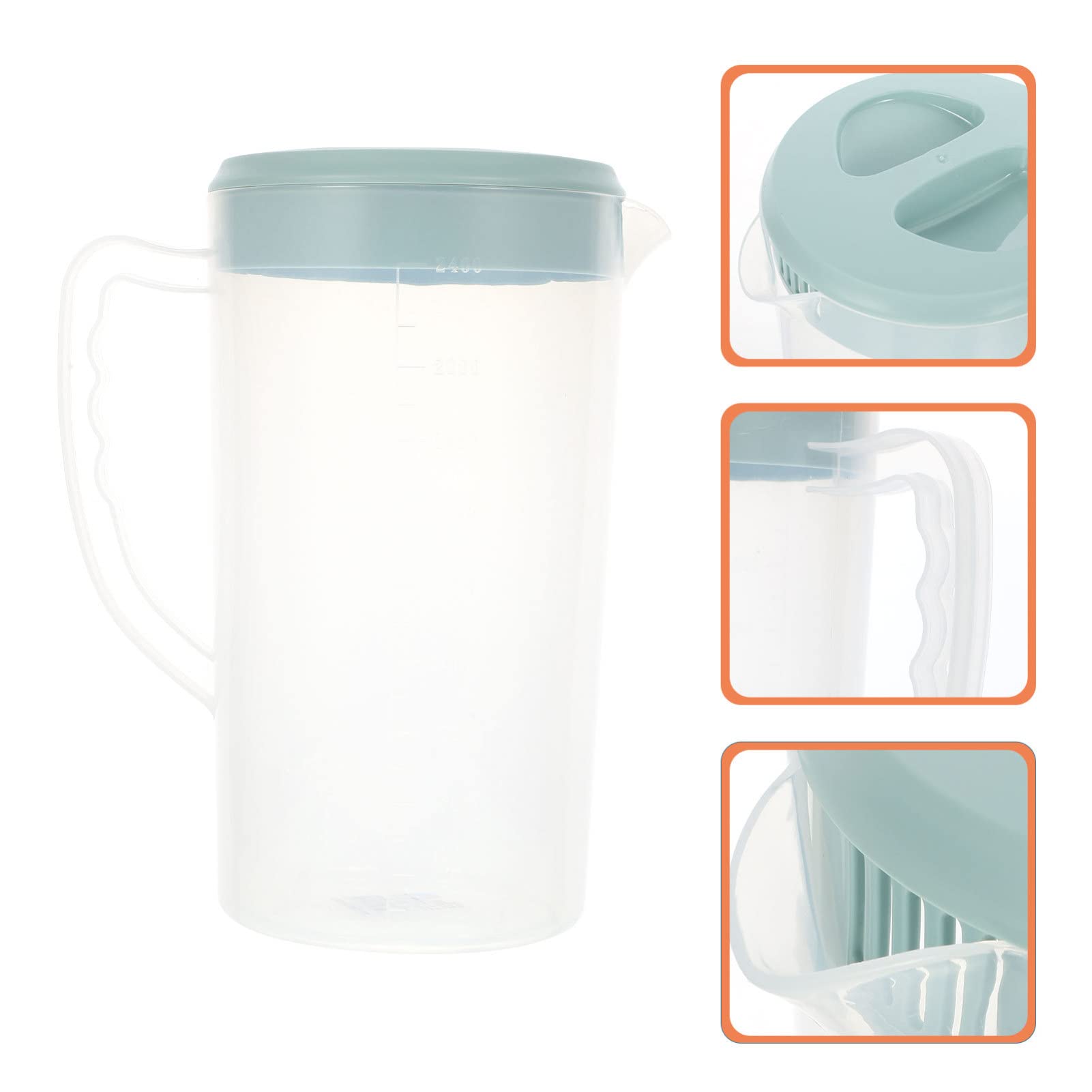 2600ML Large Clear Plastic Pitcher with Lid - Hemoton BPA-Free Water Jug for Mixing Drinks, Juice, Iced Tea & More | Perfect for Parties, BBQs & Home Kitchen Use