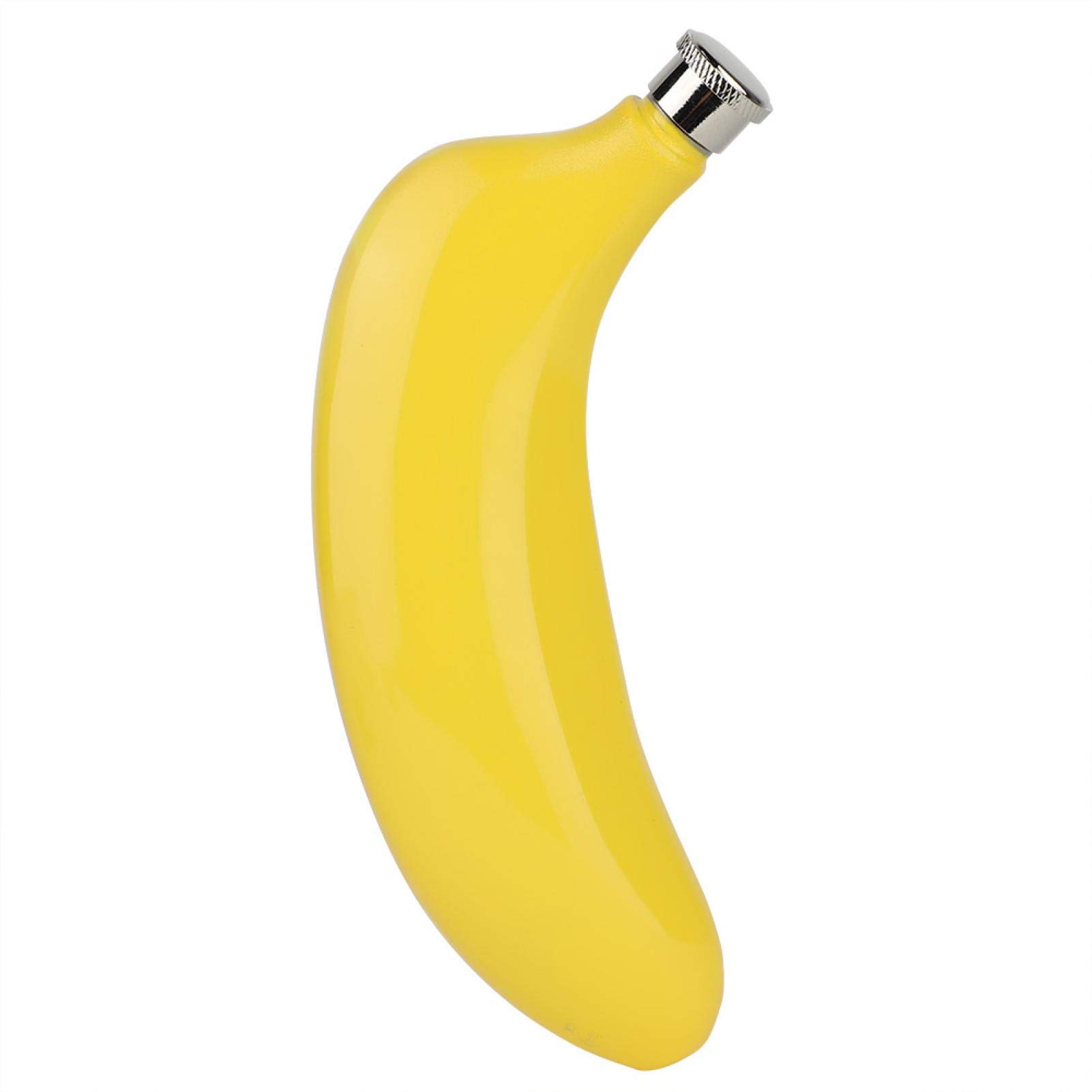 5oz Stainless Steel Banana-Shaped Alcohol Flask - Portable Whiskey Liquor Bottle with Funnel for Outdoor, Camping & Travel | Cute Gift Idea for Drink Lovers