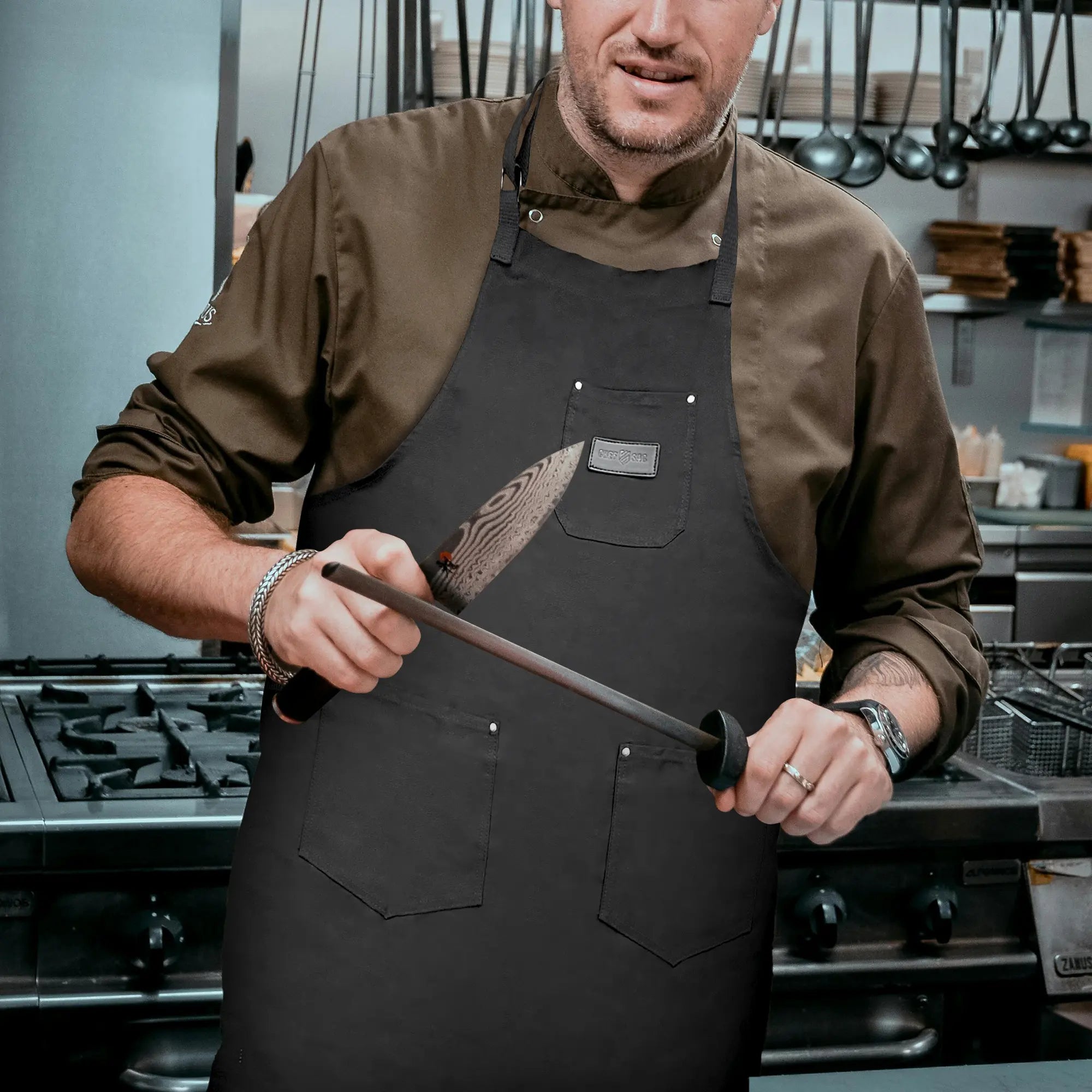 Premium Cotton Canvas Chef Apron for Cooking, Baking & Grilling - Durable & Adjustable Kitchen Apron for Professional Chefs & Home Cooks (Perfect for Restaurants, BBQ Parties & Culinary Classes)