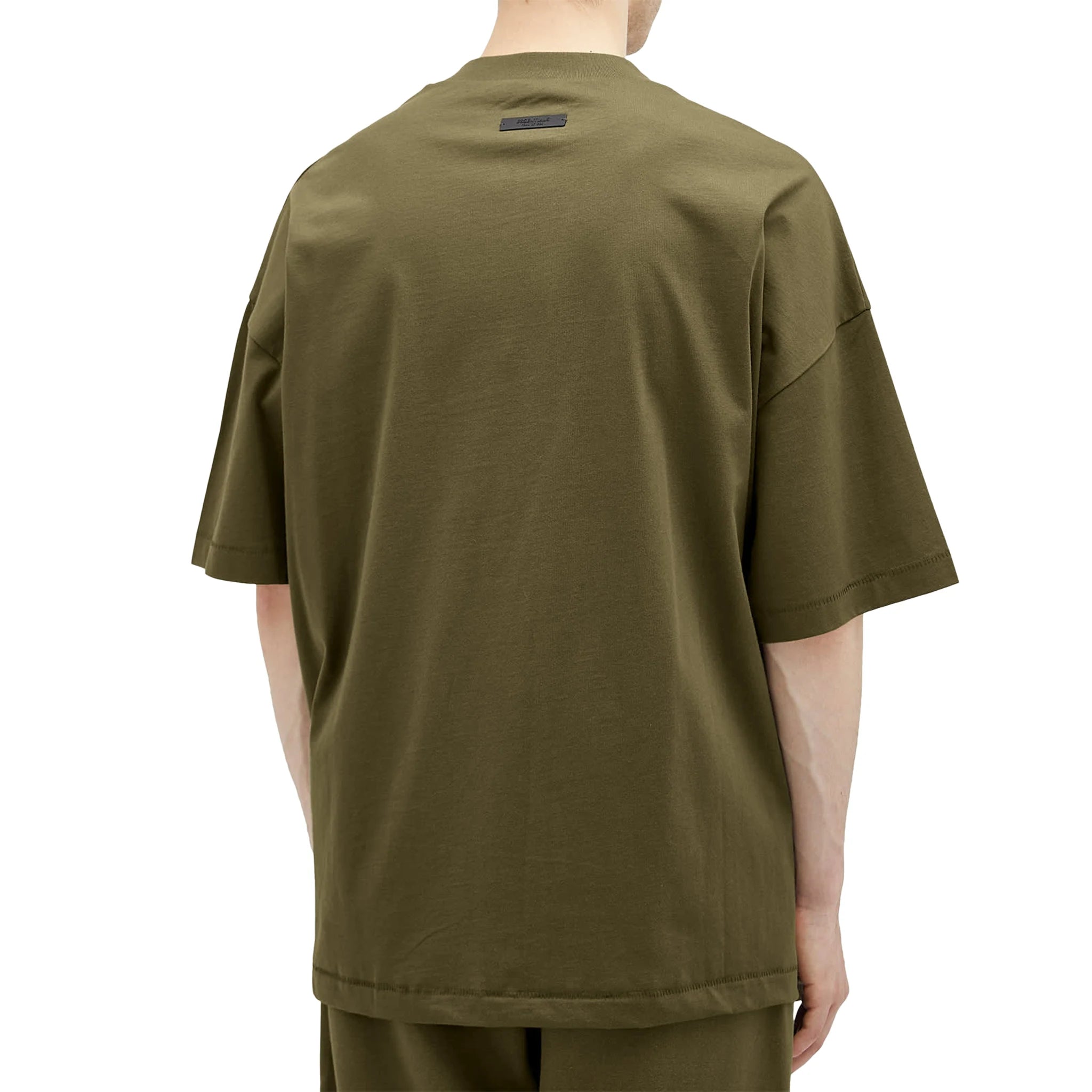 Fear Of God Essentials Jersey Crewneck Military T-Shirt | FW24 Collection | Casual Streetwear & Layering Staple for Men