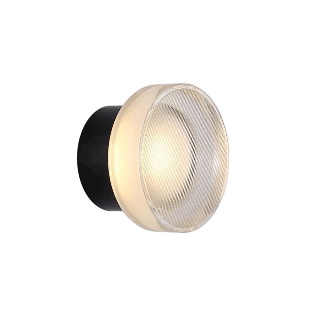 HEGZA Modern Black Aluminum Acrylic Wall Sconces - Minimalist LED Wall Lights for Hallway, Bedroom & Living Room - Dimmable Decorative Lighting Fixtures for Home Interior Design (Set of 2) - Perfect for Ambient Lighting, Accent Walls and Nightstand Illumination