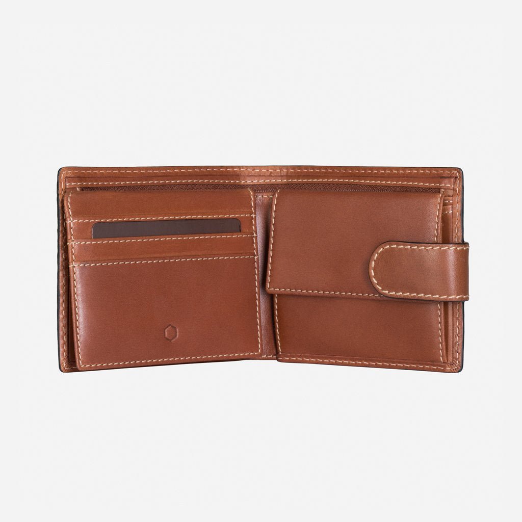 Jekyll & Hide Texas Large Billfold Wallet with Coin Pouch - Genuine Leather RFID Blocking Bifold Wallet for Men - Perfect for Travel, Business & Everyday Carry