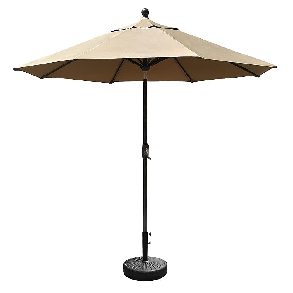 EliteShade 9ft Solar Patio Umbrella with Water-Filled Base - Outdoor Sun Shade for Pool, Garden, Deck, and Backyard Relaxation