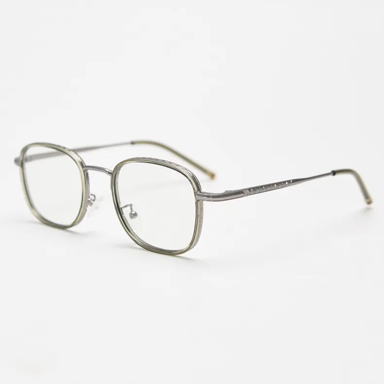 CCspace Unisex Full Rim Square Alloy Eyeglasses 56833 - Lightweight Metal Frame Glasses for Men & Women - Perfect for Reading, Work, and Daily Fashion Accessories
