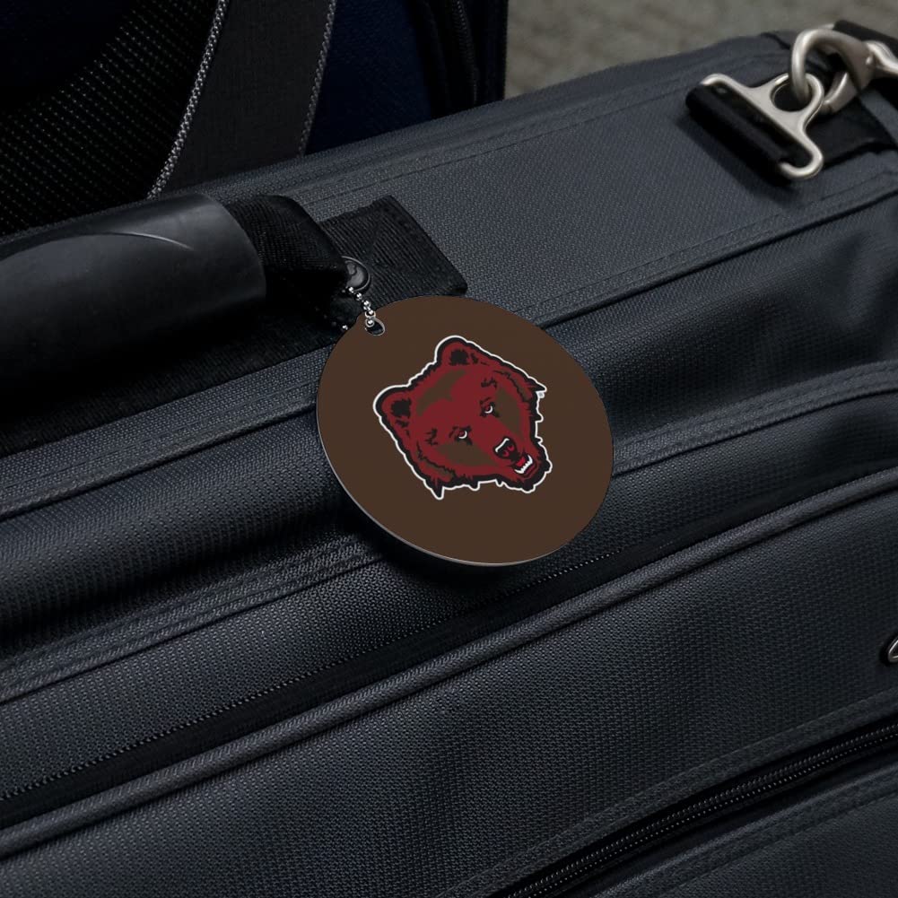 Brown University Logo Round Luggage ID Tag - Durable Suitcase & Carry-On Baggage Identifier for Travel, College Alumni Gifts, and Campus Spirit Accessories