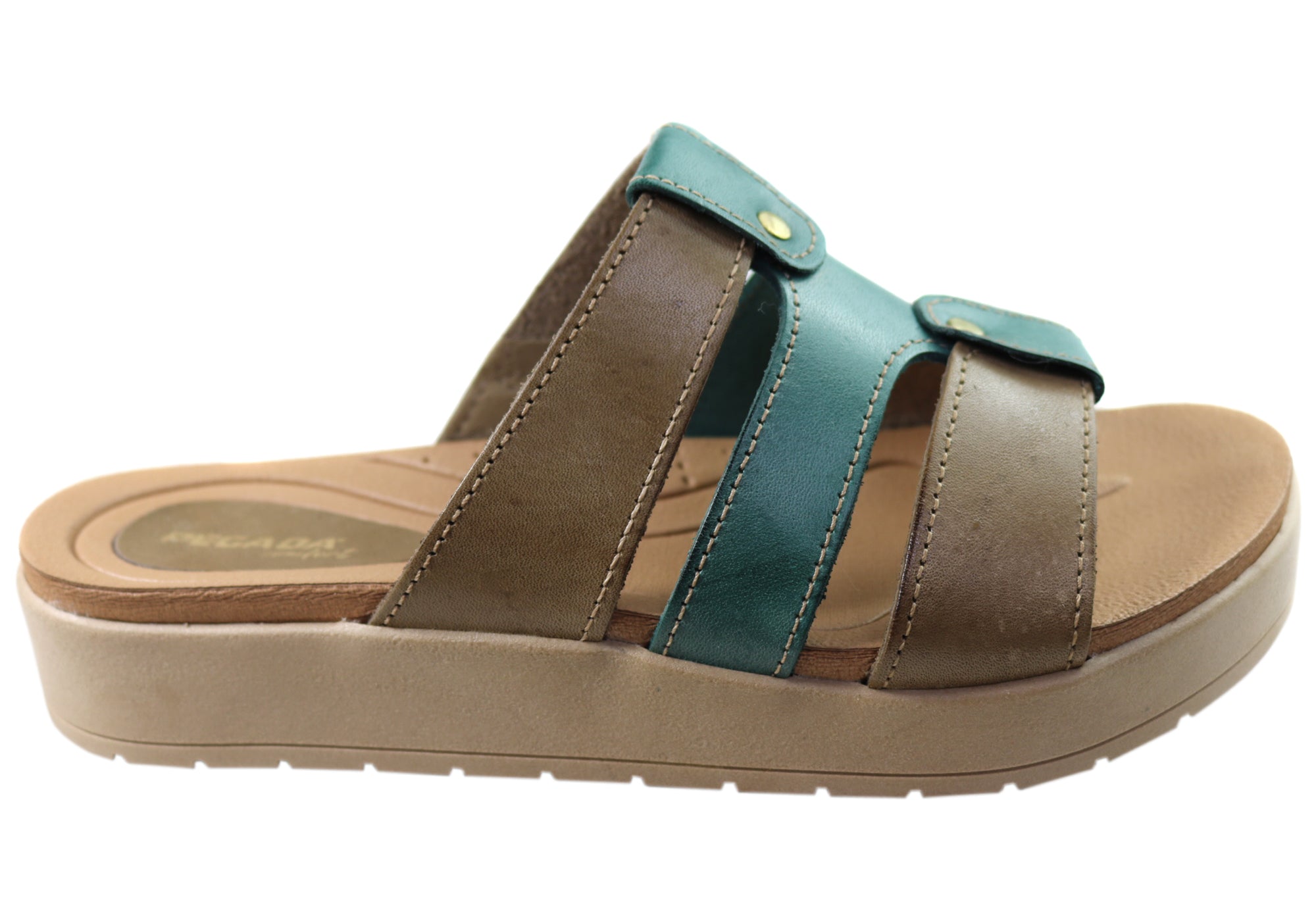 **Dee Dee Women's Comfort Leather Slides Sandals - Handmade in Brazil - Perfect for Beach, Pool & Casual Wear**