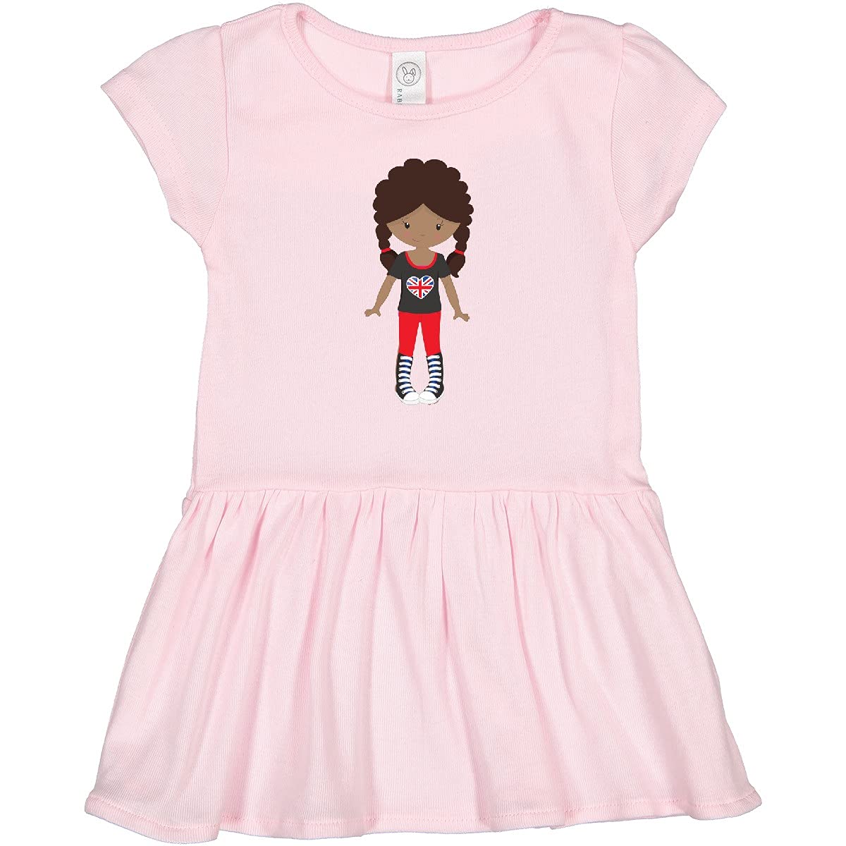 Inktastic African American Girl London Fashion Toddler Dress - Cute Outfit for Playdates, Parties & Special Occasions
