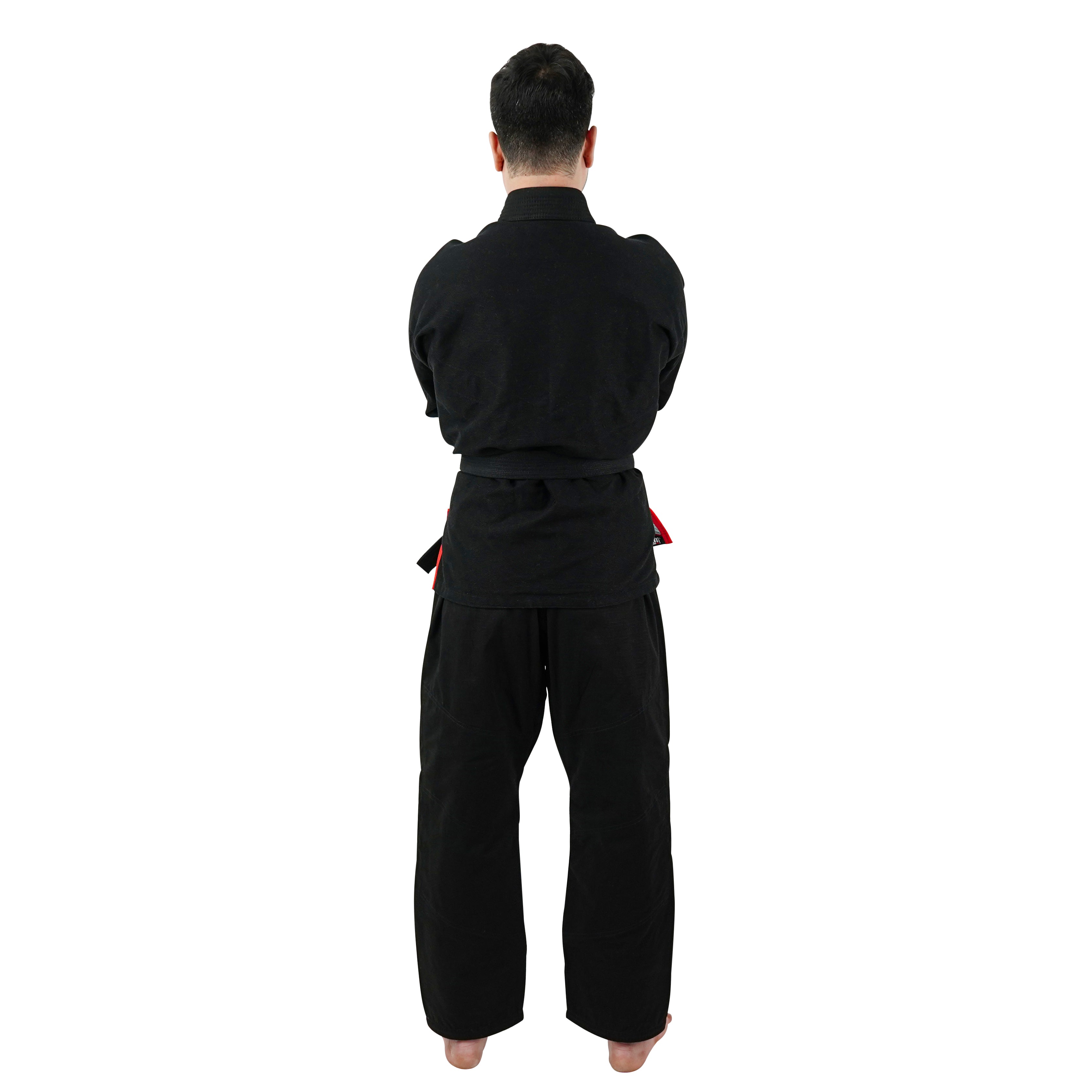 Premium American Black Brazilian Jiu Jitsu Gi with Built-in Rash Guard - Lightweight & Durable BJJ Uniform for Training, Competition & MMA Fighting