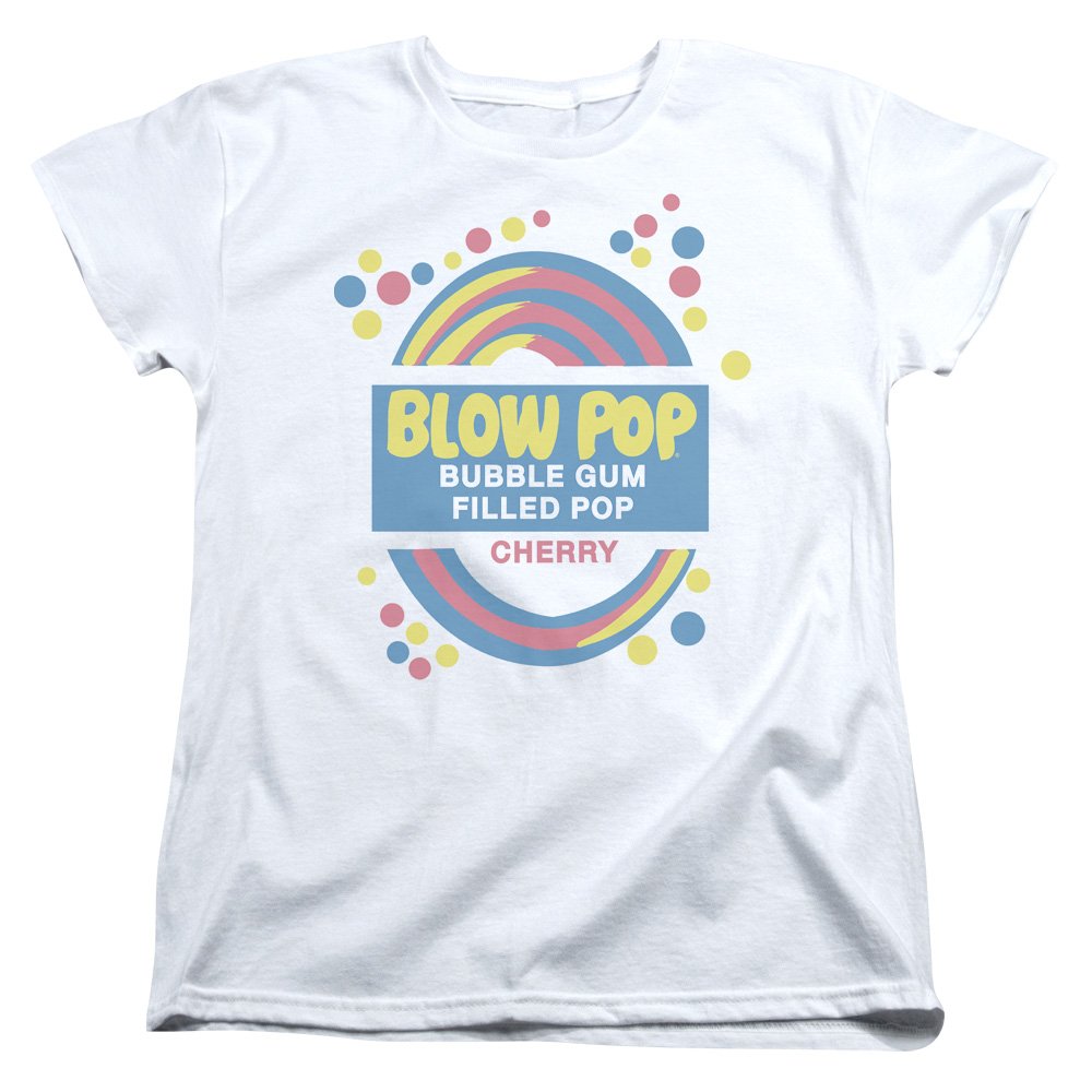 Trevco Tootsie Roll Blow Pop Graphic Women's T-Shirt - Vintage Candy Print Casual Tee for Everyday Wear & Retro Themed Parties