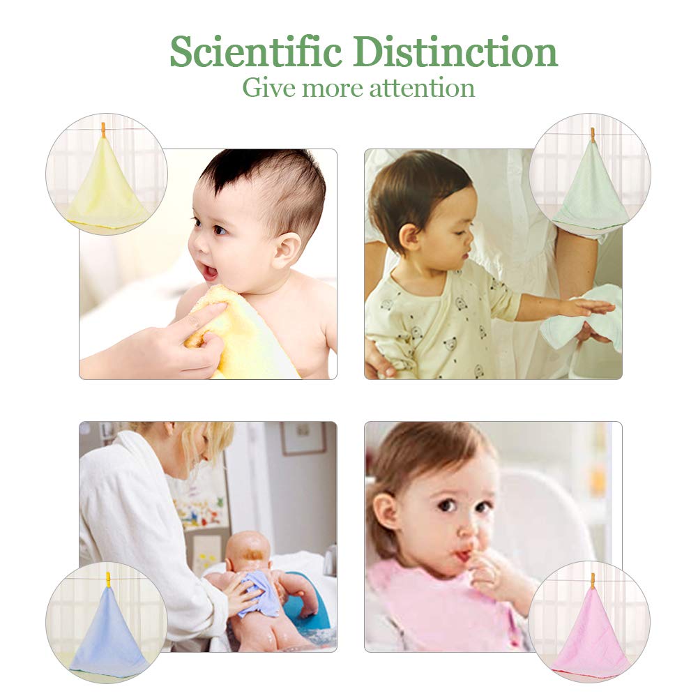 Organic Bamboo Baby Washcloths - 100% Natural Soft Bath Towels for Newborns | 5-Pack Reusable Anti-Bacterial Face Cloths | Perfect for Bath Time, Diaper Changes & Sensitive Skin Care