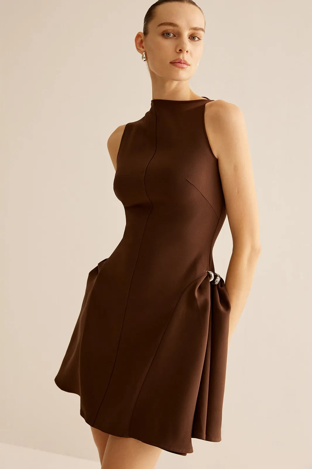 Asymmetrical Flared Mini Dress - Trendy Women's Party & Cocktail Dress for Night Out & Special Occasions